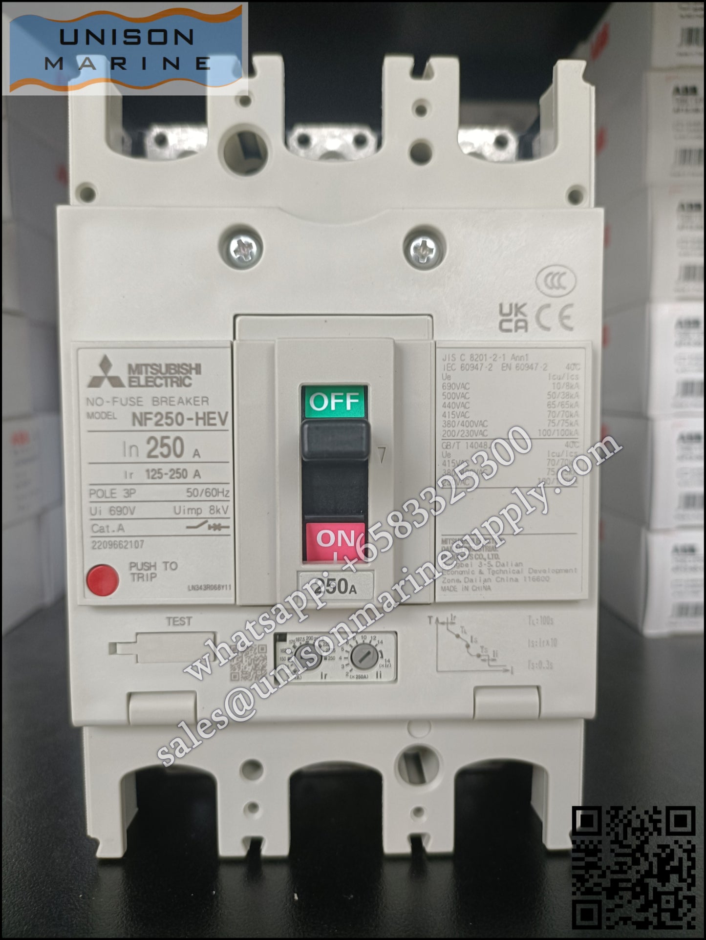 MITSUBISHI Low-voltage Circuit Breakers: NF250-HEV 3P 125-250A