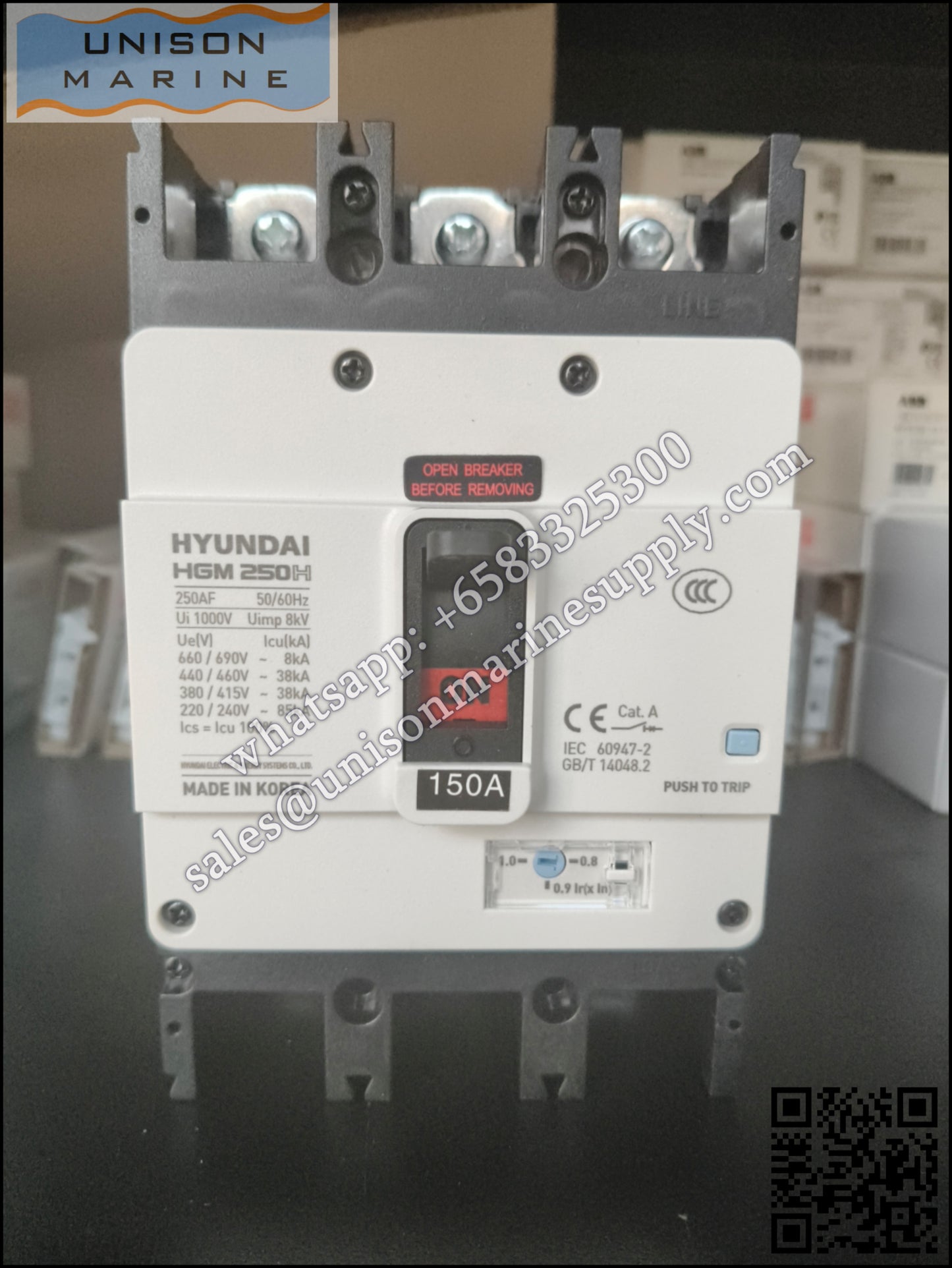 Hyundai Marine Circuit Breaker (MCCB) - HGM250L 3PT4S0000C 00150