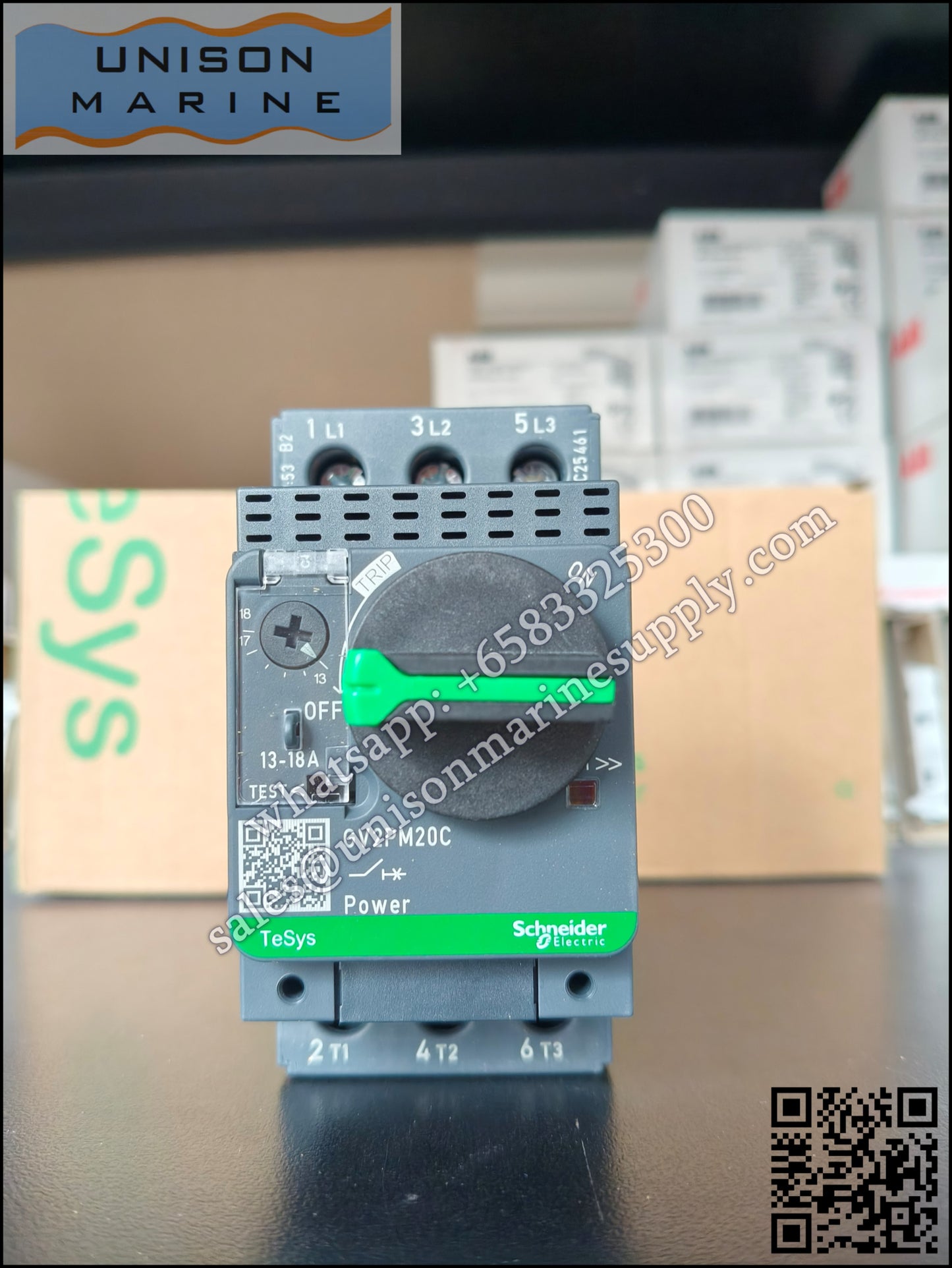 Schneider GV2 Motor circuit breaker: GV2PM20C, 3P 13-18 A