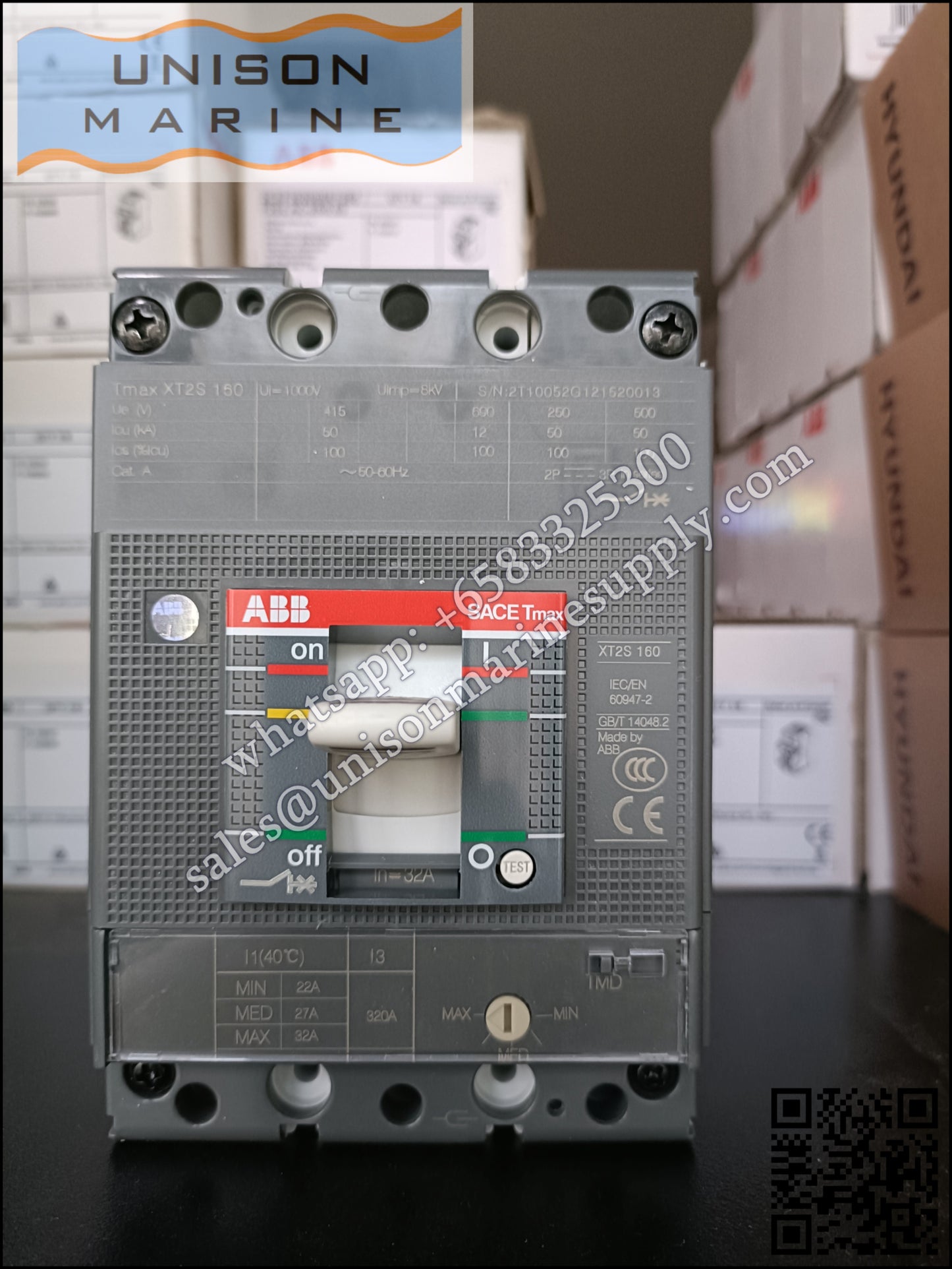ABB SACE Tmax XT Circuit Breakers: XT2S 160 TMD 32-320 3p F F, 1SDA067553R1