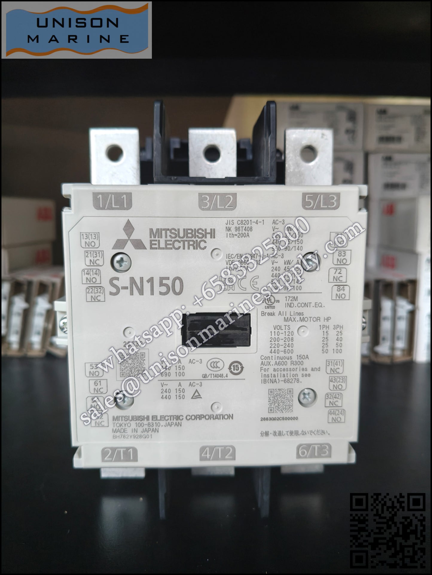 MITSUBISHI Magnetic Contactors: S-N150,2NO+2NC AC380-440V