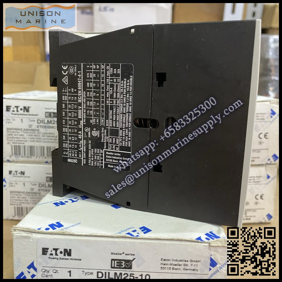 Eaton DILM Contactor, DILM25-10 230V 50Hz/240 60Hz Coil  3-Pole