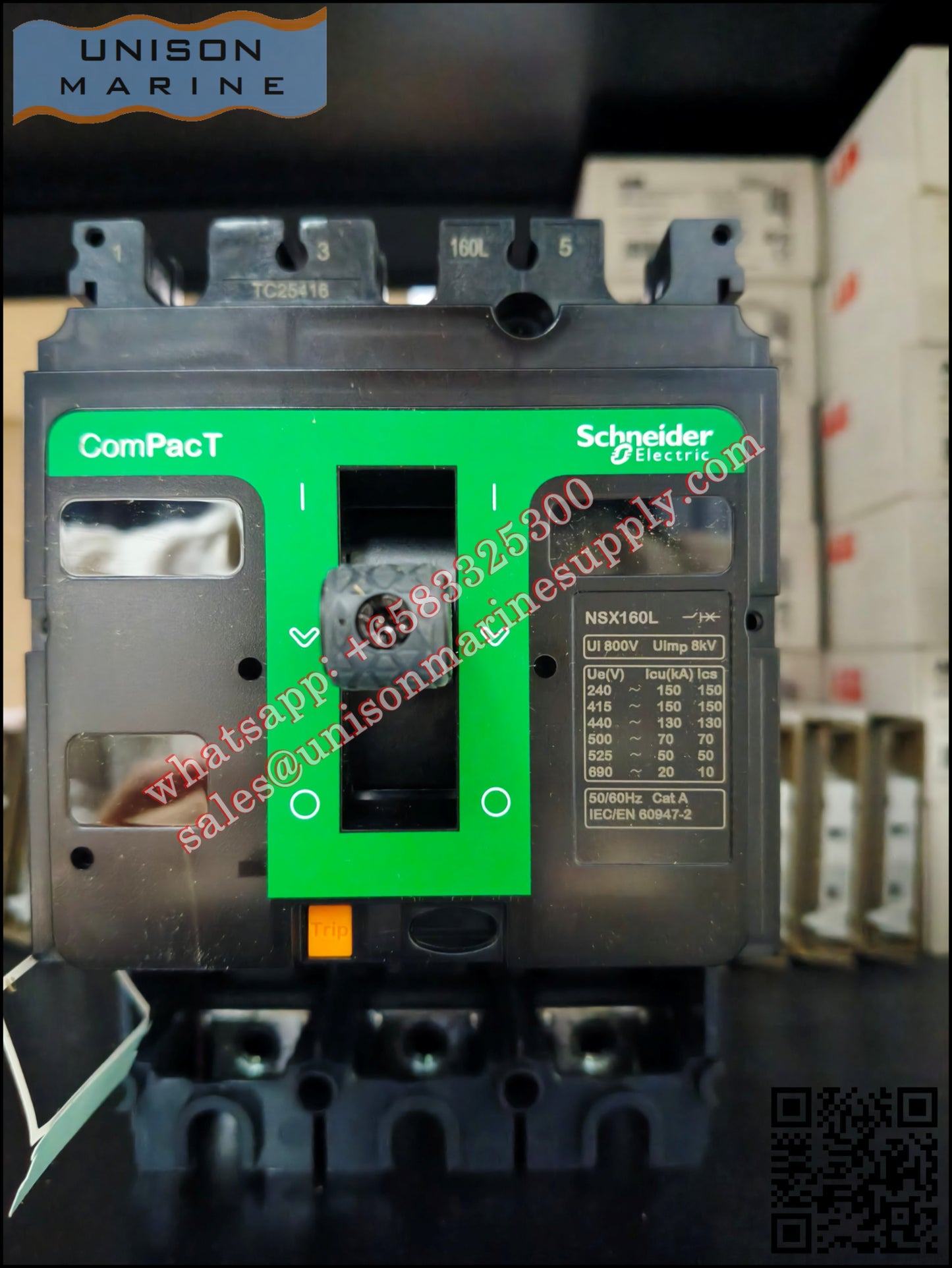 Schneider Electric circuit breaker  NSX160L 150kA 160 A without trip unit, C16L