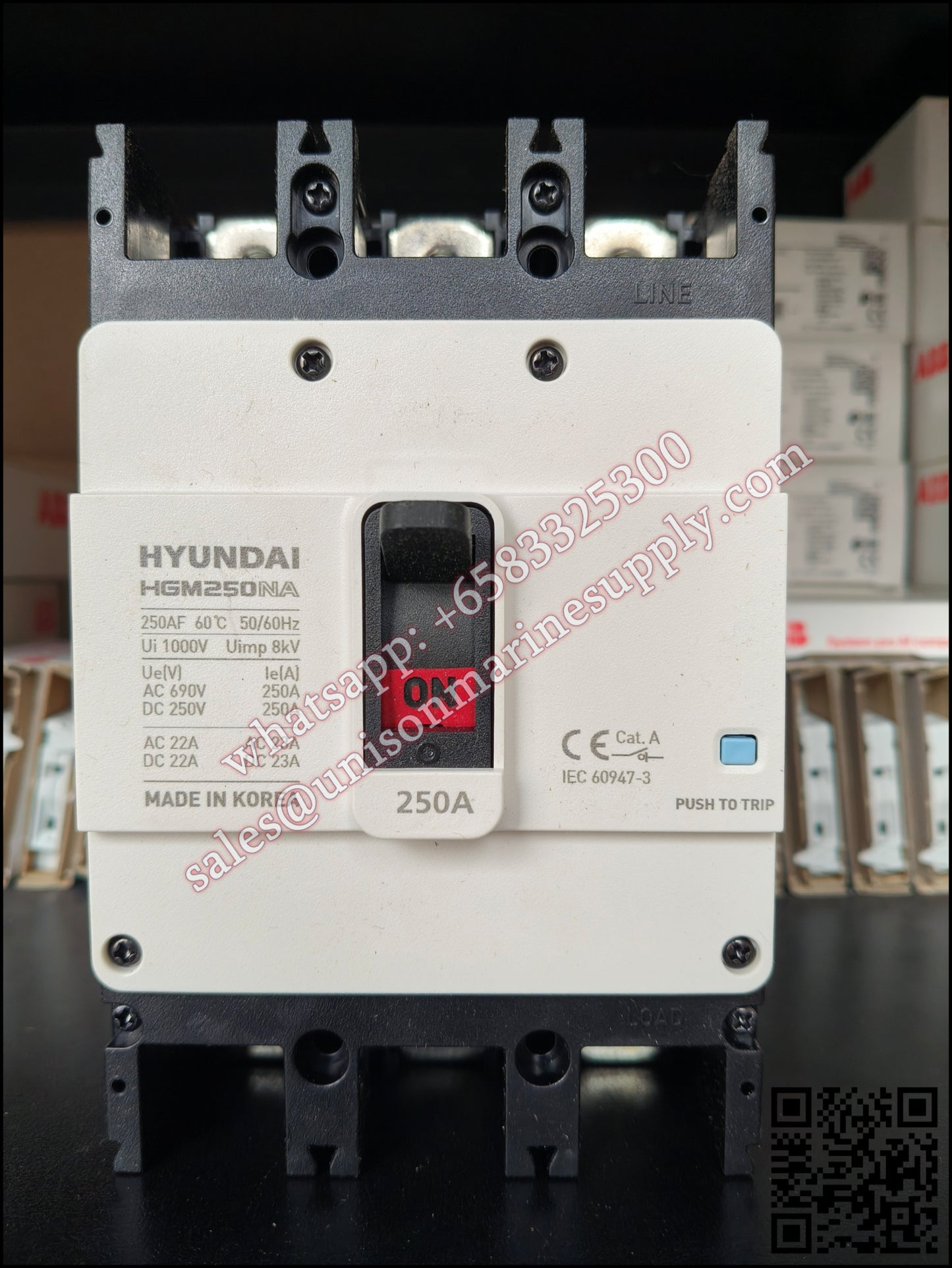 Hyundai Marine Circuit Breaker (MCCB) - HGM250NA 3P fixed type