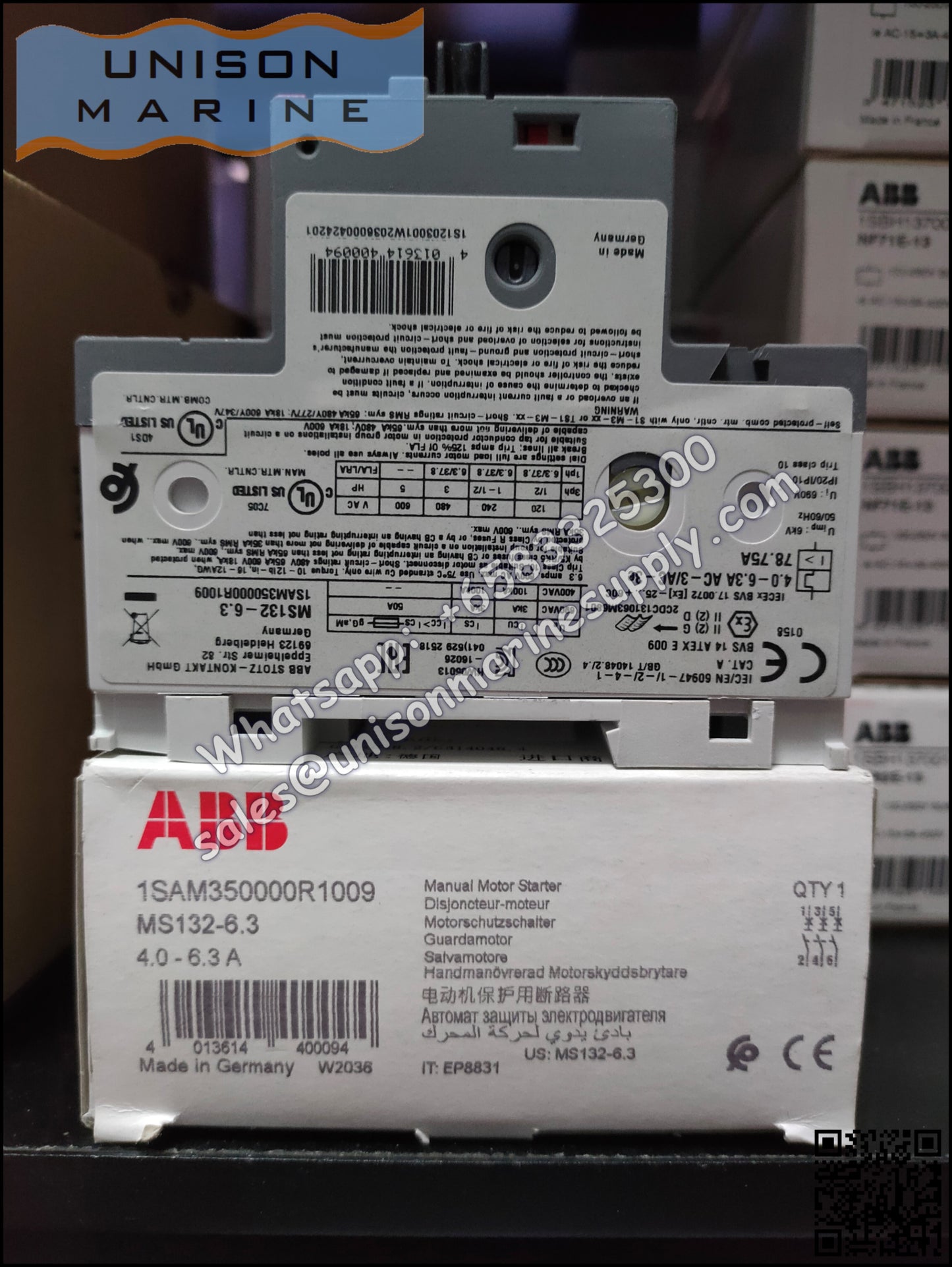 ABB Manual Motor Starter MS132-6.3 1SAM350000R1009