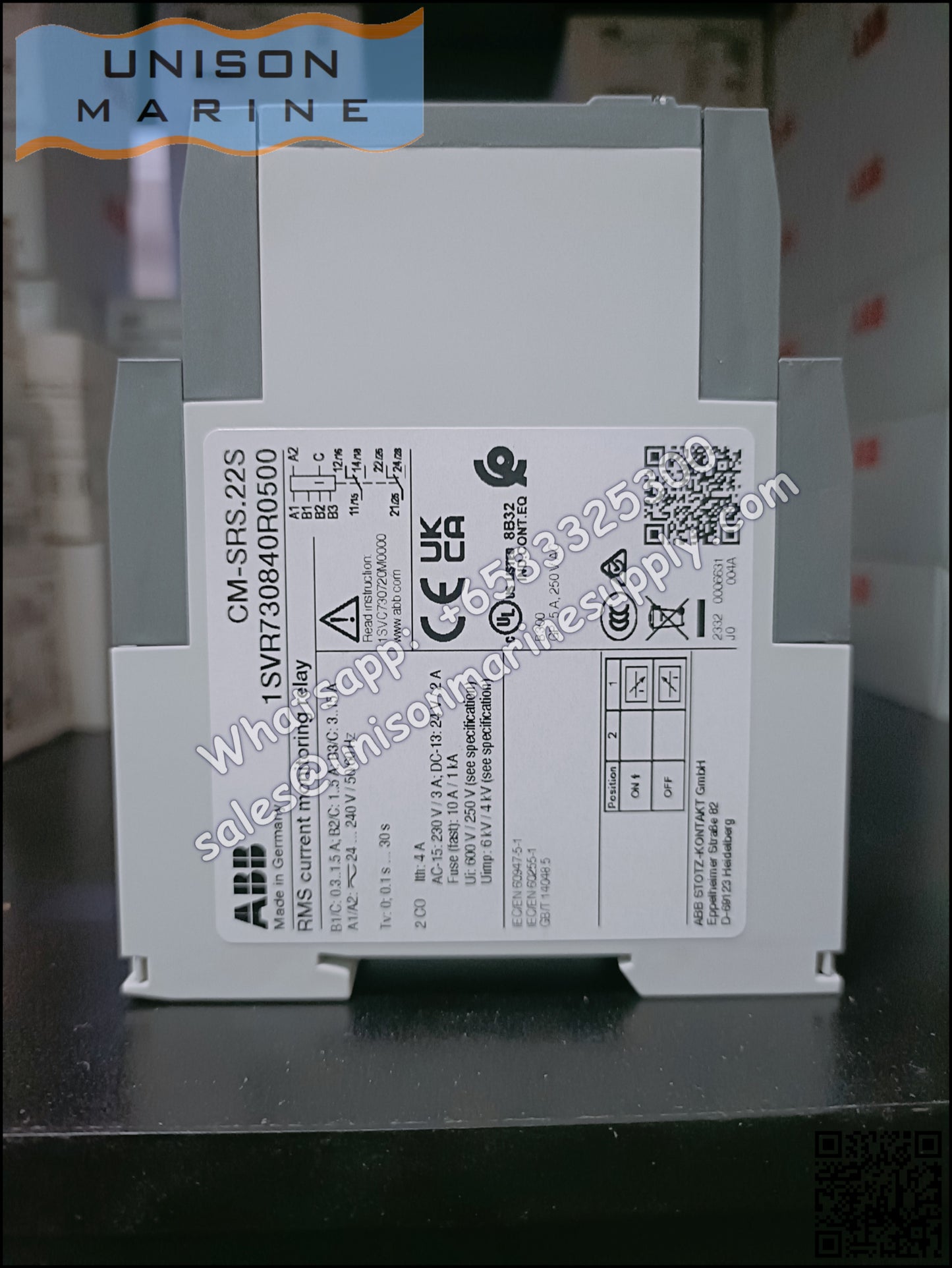 ABB Current Monitoring Relay CM-SRS.22S ,2 c/o (SPDT)