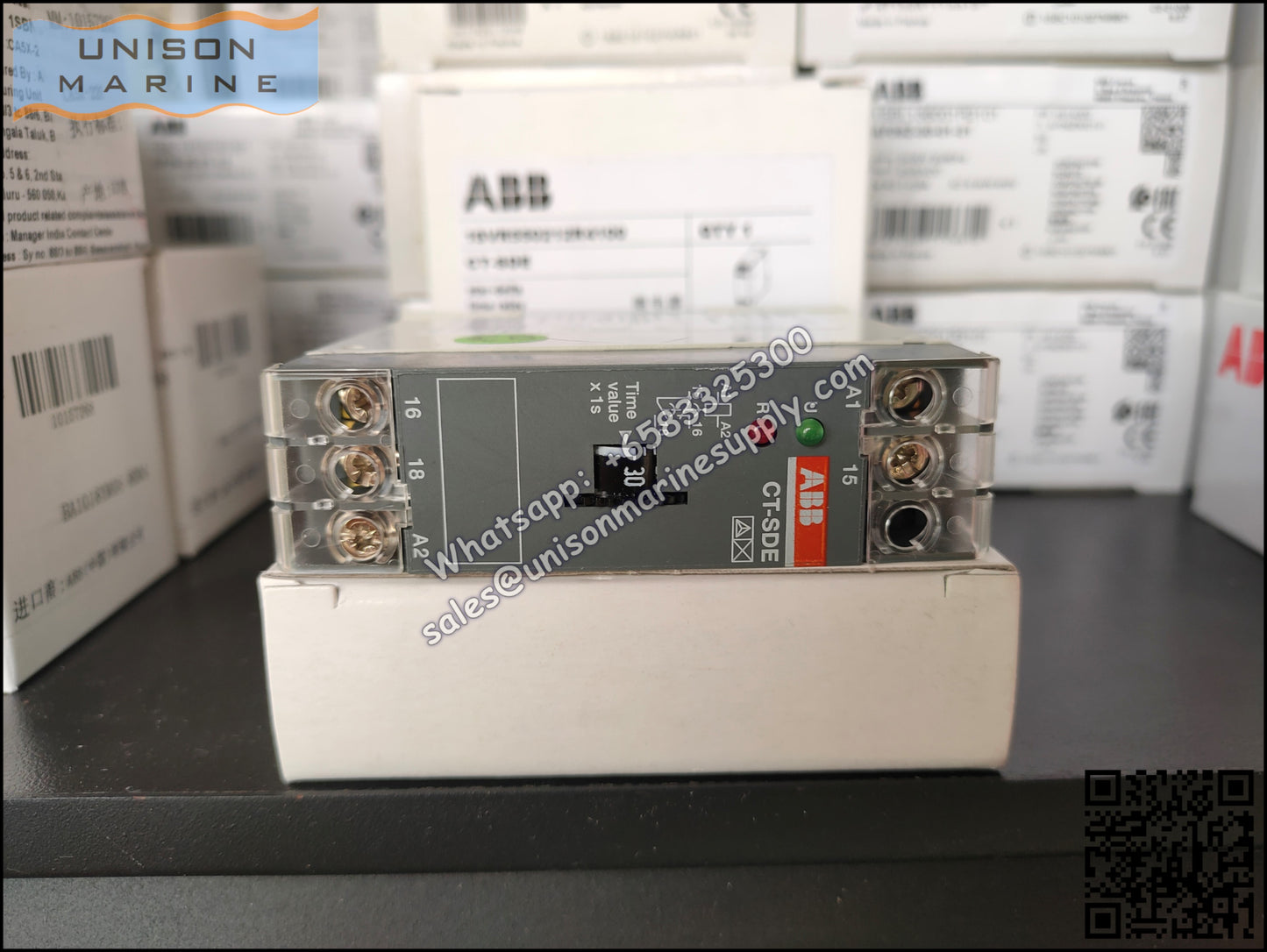 ABB Marine Time Relay CT-SDE, 1 c/o, 0.3-30s, 380-440VAC