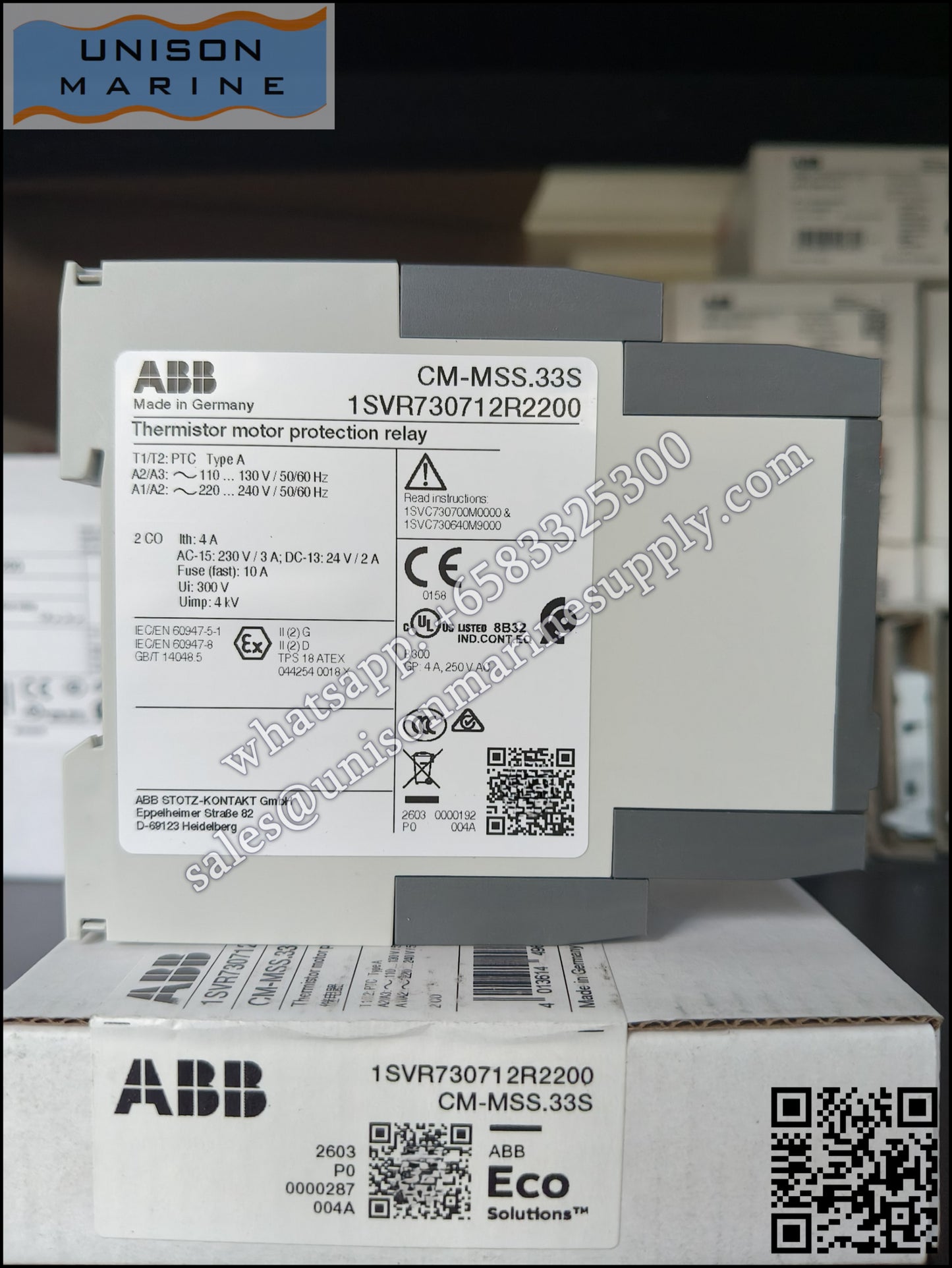ABB Temperature Monitoring Relay, CM-MSS.33S,2C/O AC110-130V/AC220-240V