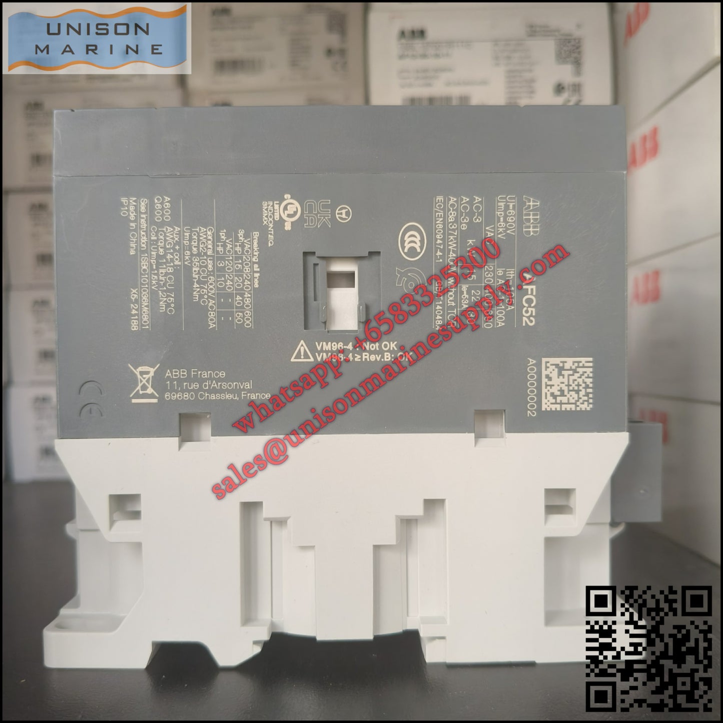 ABB Magnetic Contactors AF Series : AFC52-30-11-86*400-415V50Hz/415-440V60Hz,1SBL361001R8611