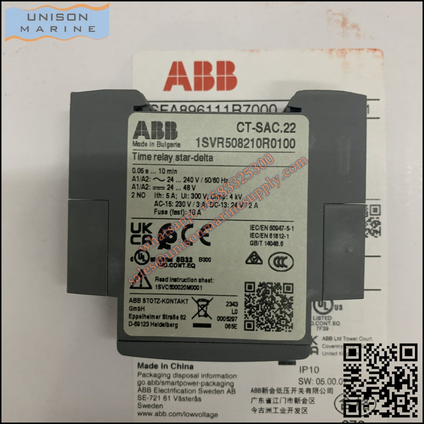 ABB Electronic Time Relay CT-SAC.22, 1SVR508210R0100
