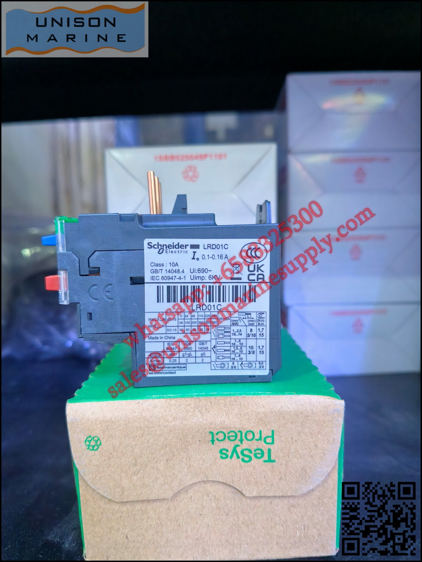 Schneider TeSys Deca Thermal overload relay: LRD01, 0.1 to 0.16A