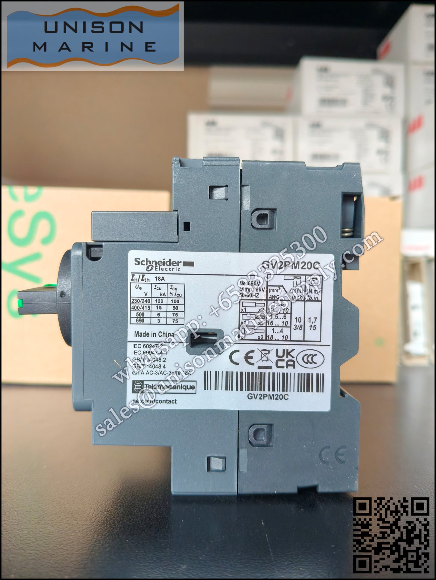Schneider GV2 Motor circuit breaker: GV2PM20C, 3P 13-18 A