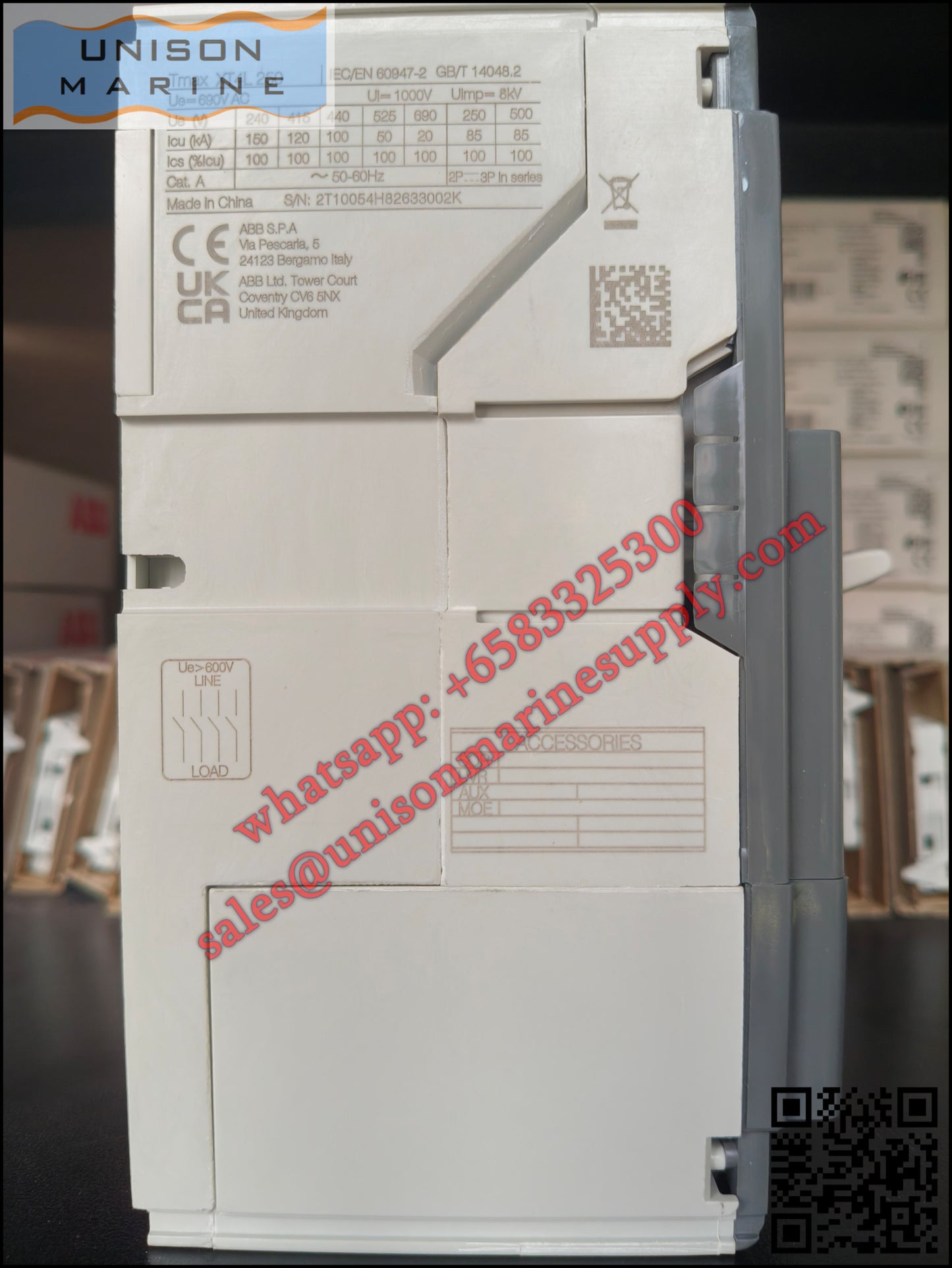 ABB SACE Tmax XT Circuit Breakers: XT4L 250 Ekip LSI In=250A 3p F F, 1SDA068565R1