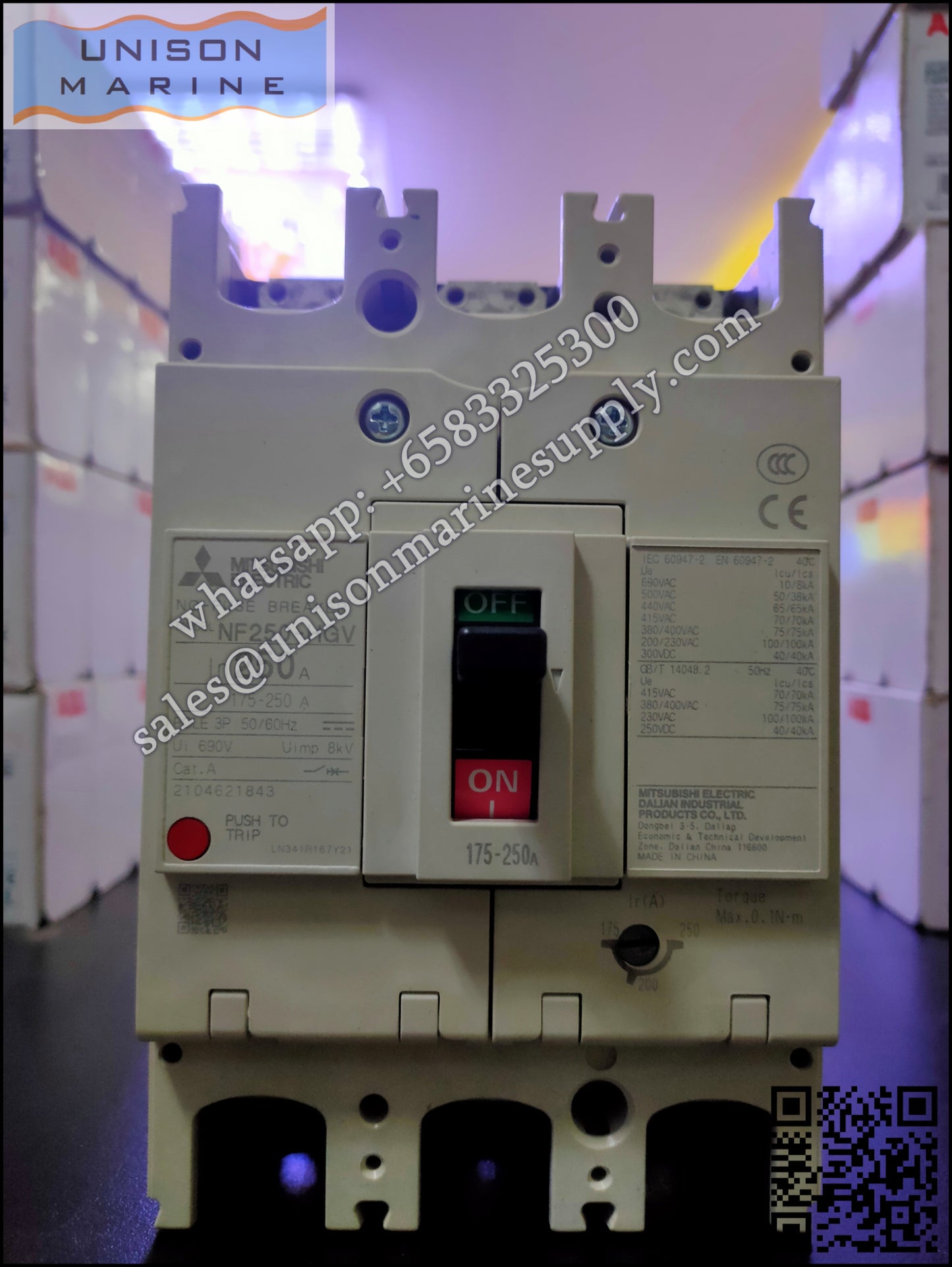 MITSUBISHI Low-voltage Circuit Breakers: NF250-HGV 3P 175-250A