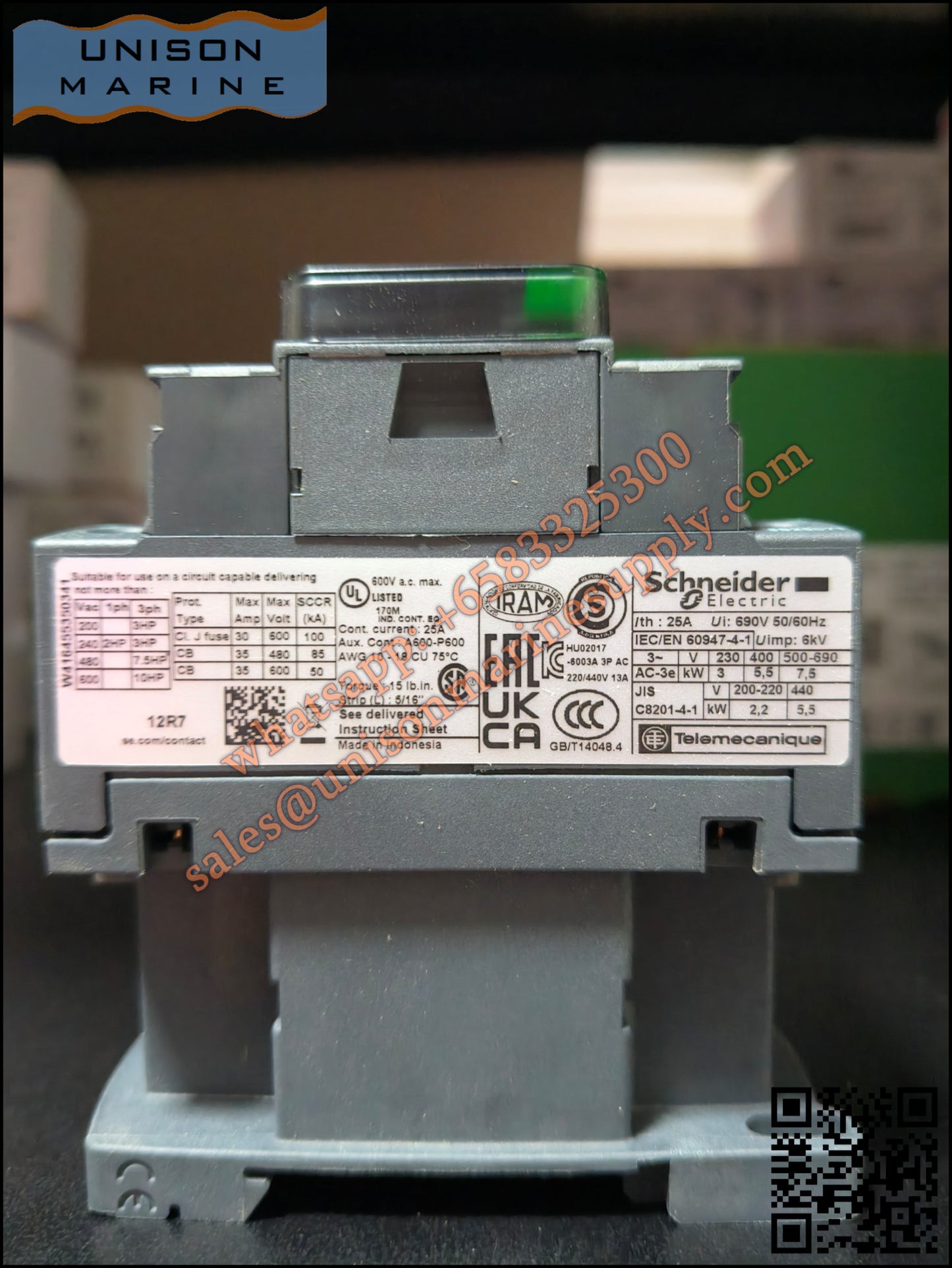 Schneider TeSys Deca Contactors : LC1D12R7