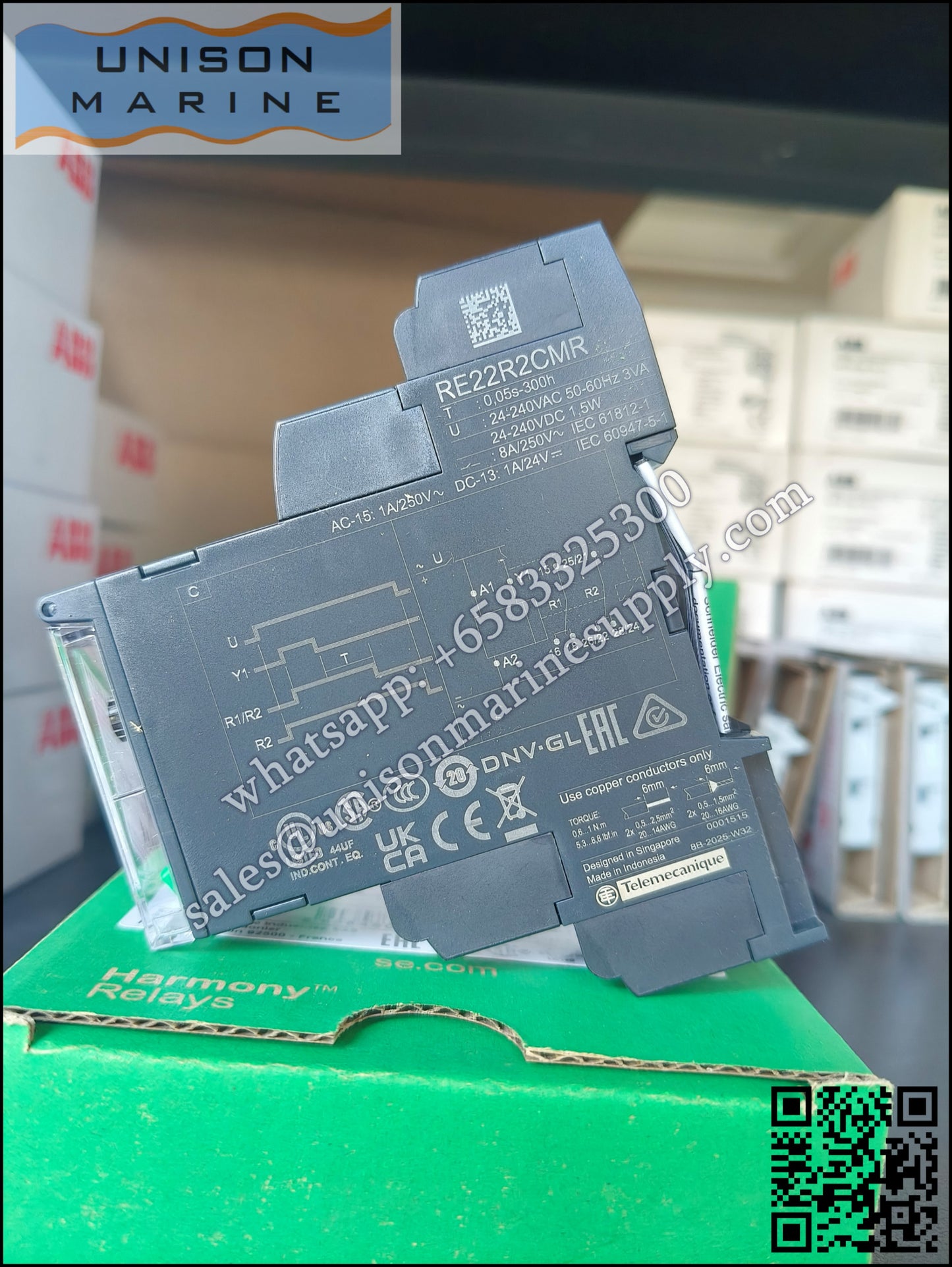 Schneider Harmony Timer Relays: RE22R2CMR,Off delay timing relay,24~240V