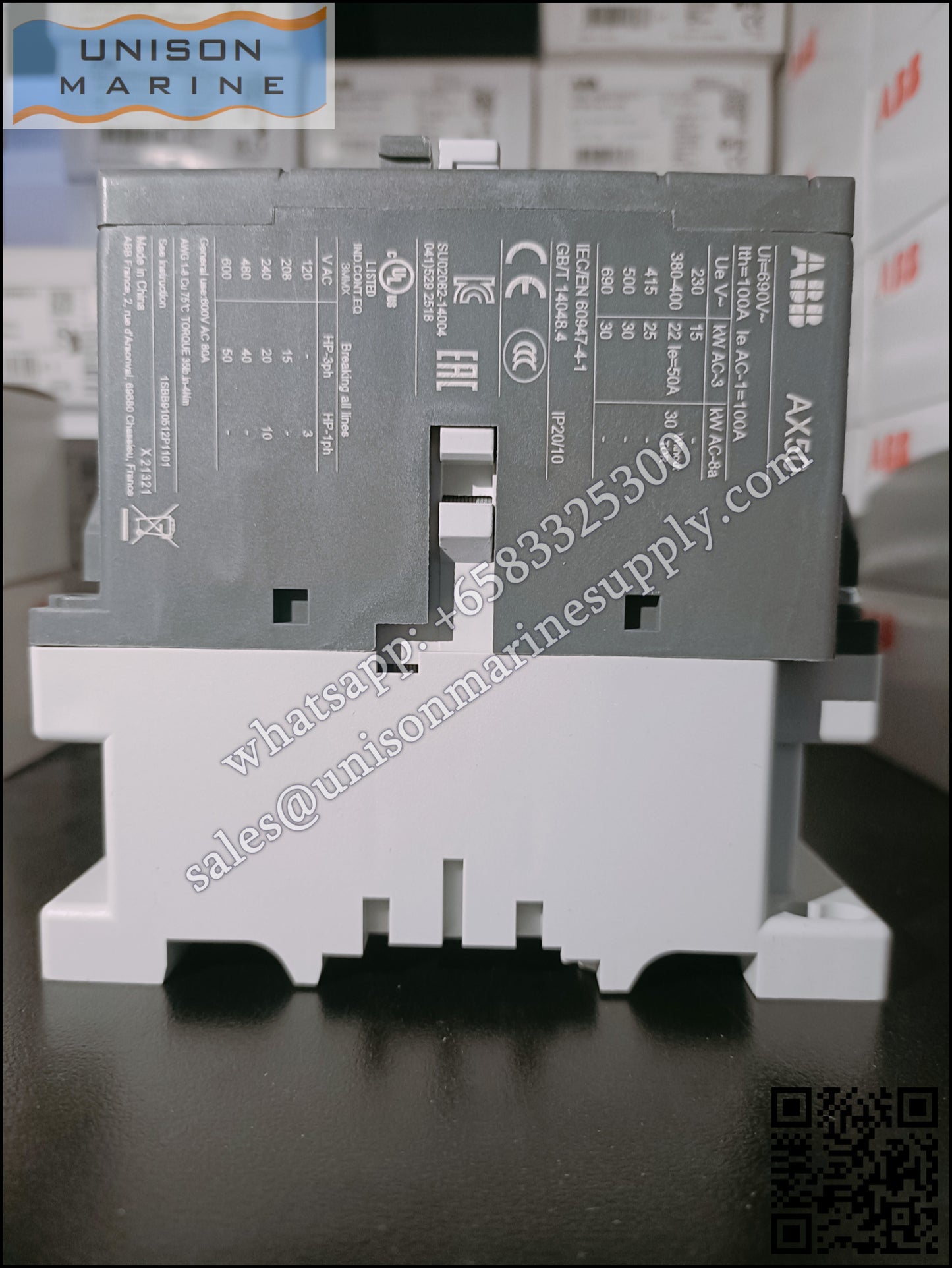ABB Magnetic Contactors AX Series : AX50-30-00-80*220-230V50Hz/230-240V60Hz,1SBL351074R8000