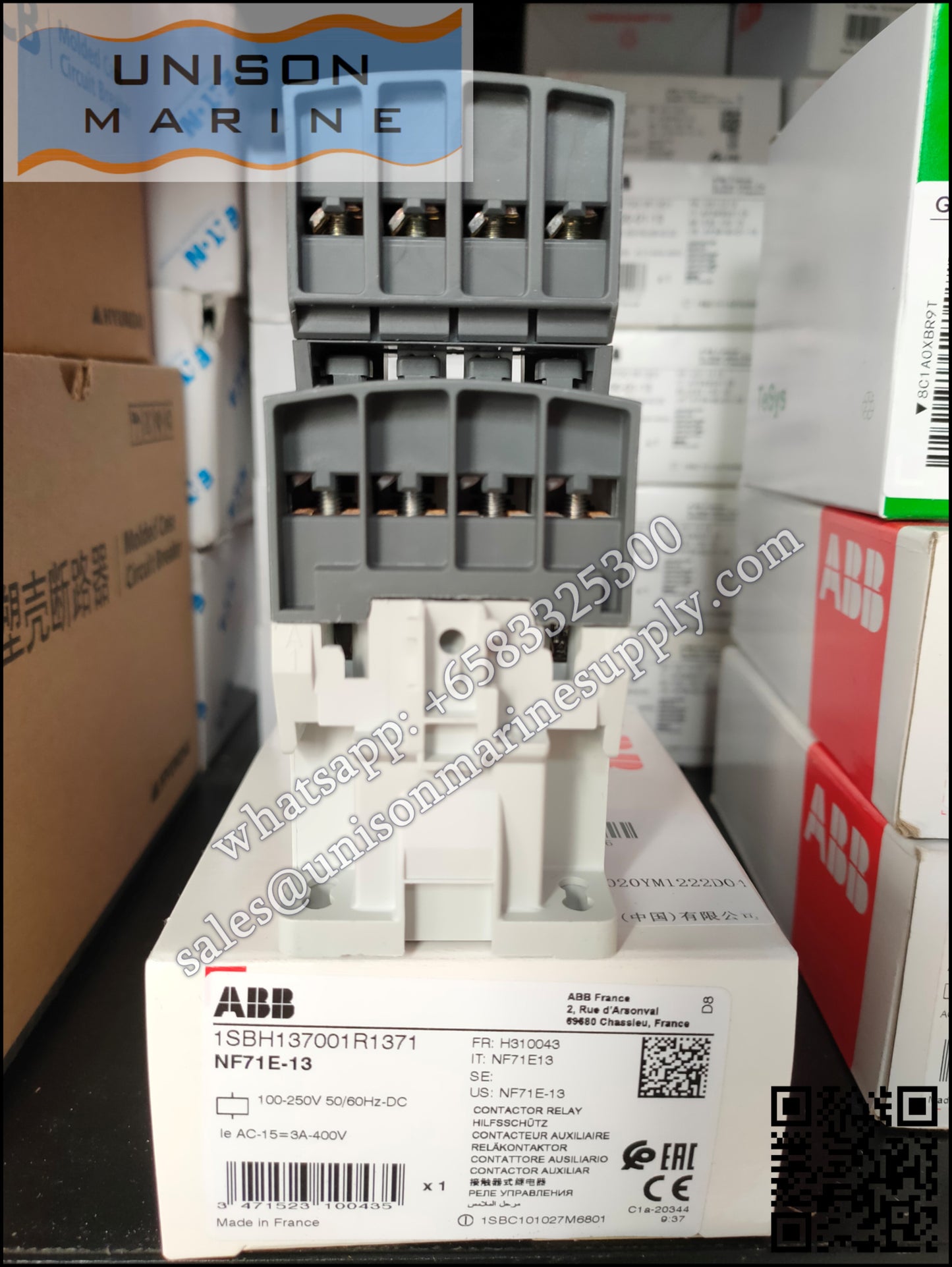 ABB Magnetic Contactors Relay :   NF71E-13 100-250V50/60HZ-DC, 1SBH137001R1371