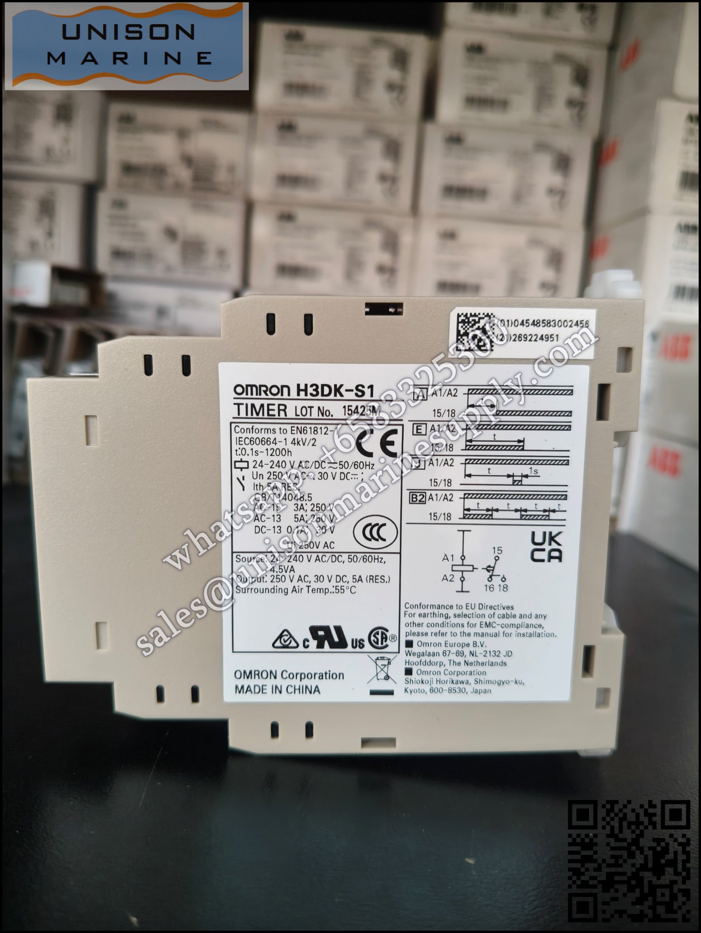 Omron DIN Rail Timer Relay: H3DK-S1 AC/DC24-240