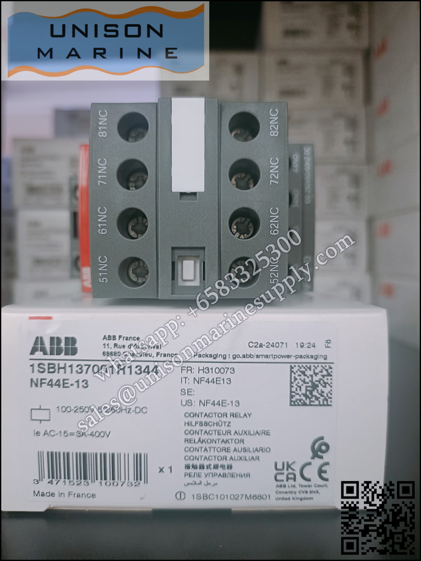 ABB Magnetic Contactors Relay : NF44E-13 100-250V50/60HZ-DC, 1SBH137001R1344