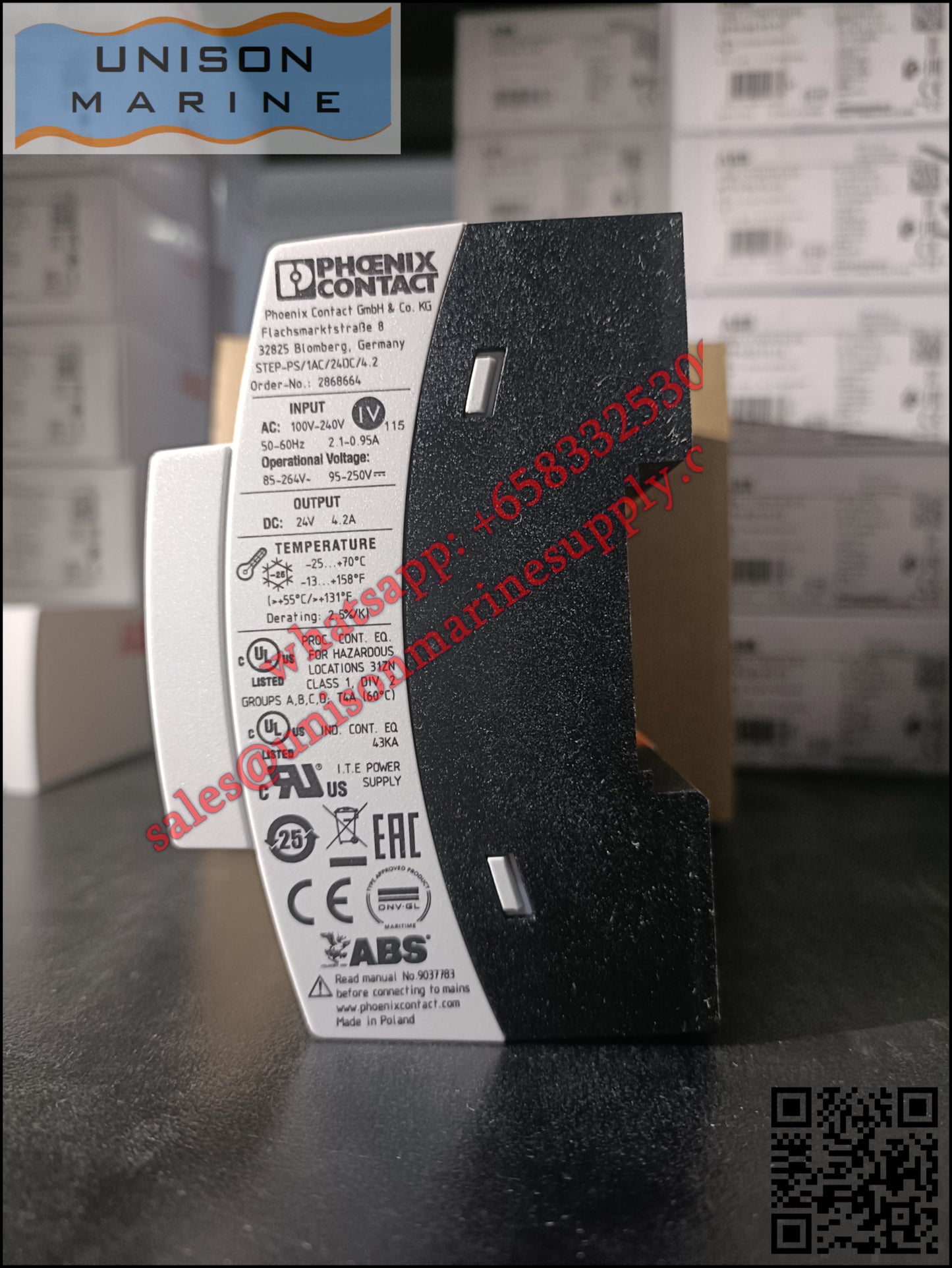 Phoenix Contact DIN Rail Power Supply：STEP-PS/ 1AC/24DC/4.2,2868664