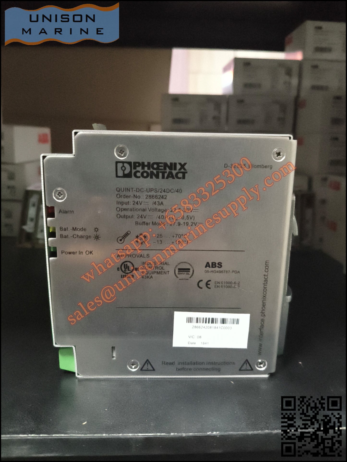 Phoenix Contact DIN Rail Power Supply：QUINT-DC-UPS/24DC/40,2866242