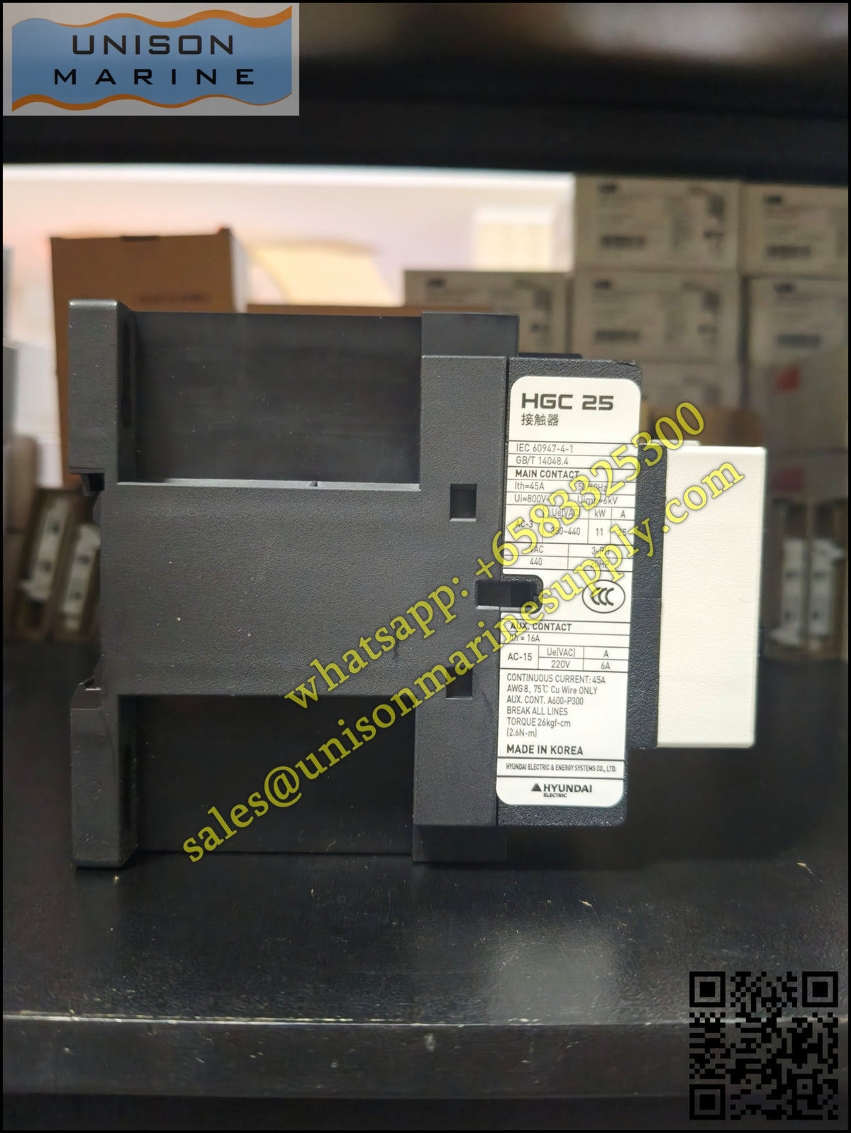 Hyundai Marine Magnetic Contactors HGC25 22NS D024