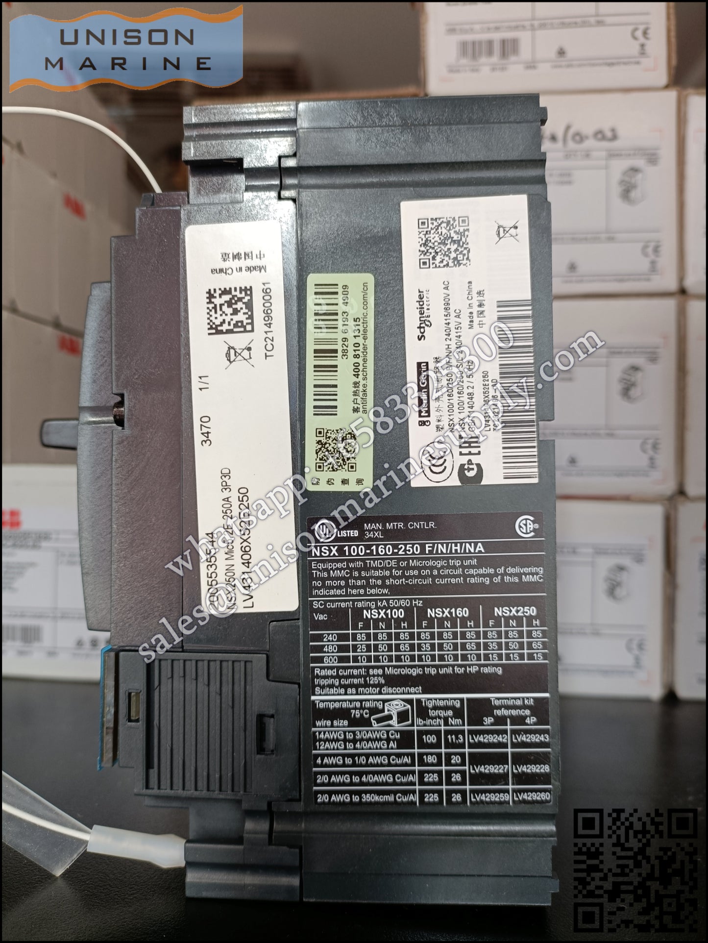 Schneider Electric circuit breaker - NSX250N Mic5.2E 250A LV431406X52E250