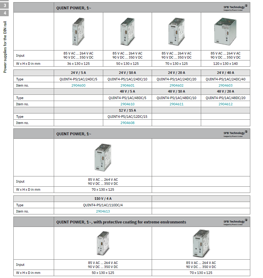 Phoenix Contact DIN Rail Power Supply：STEP-PS/ 1AC/24DC/2.5,2868651