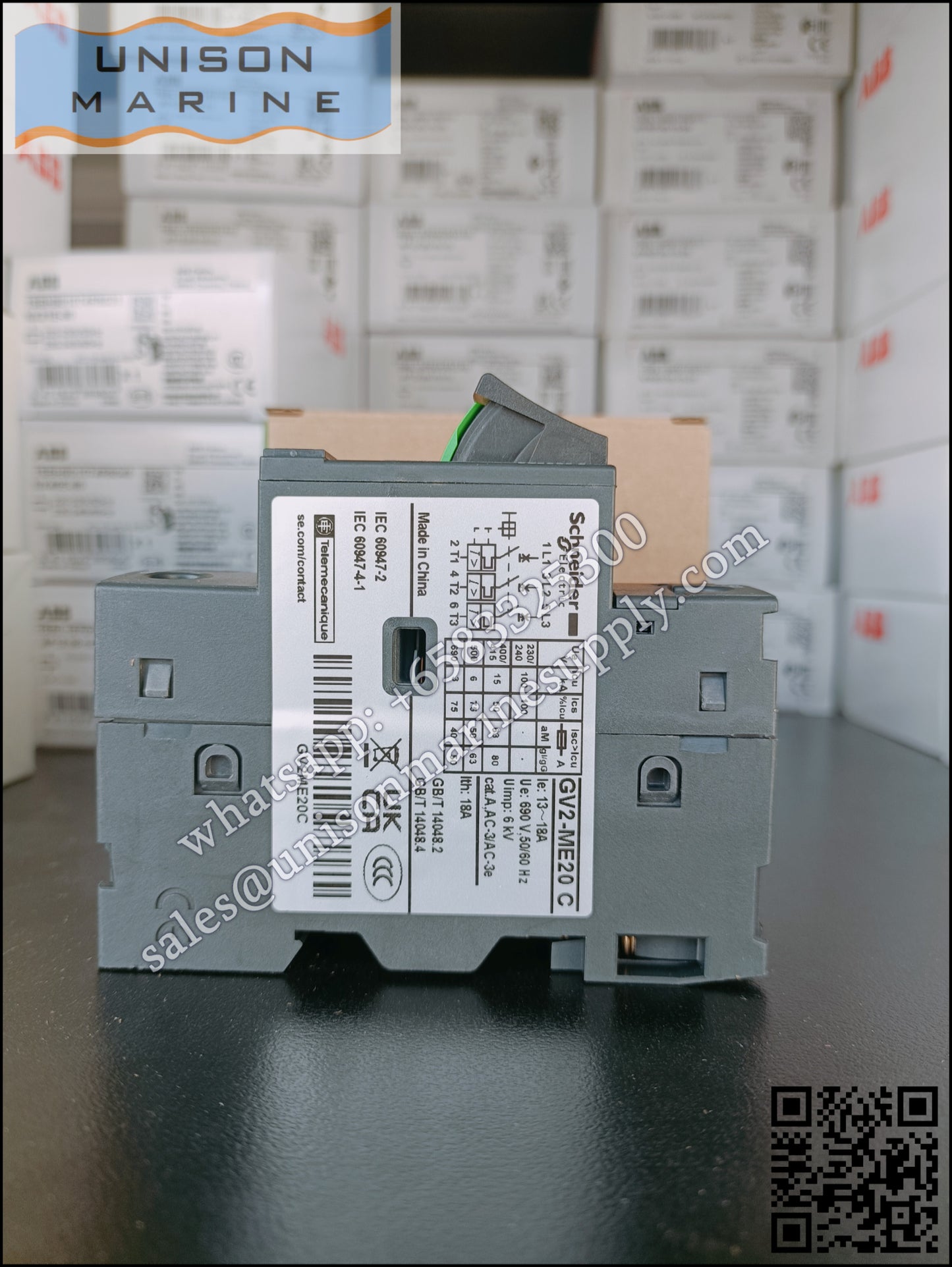 Schneider TeSys Deca Motor circuit breaker: GV2ME20C, 3P 13 to 18A