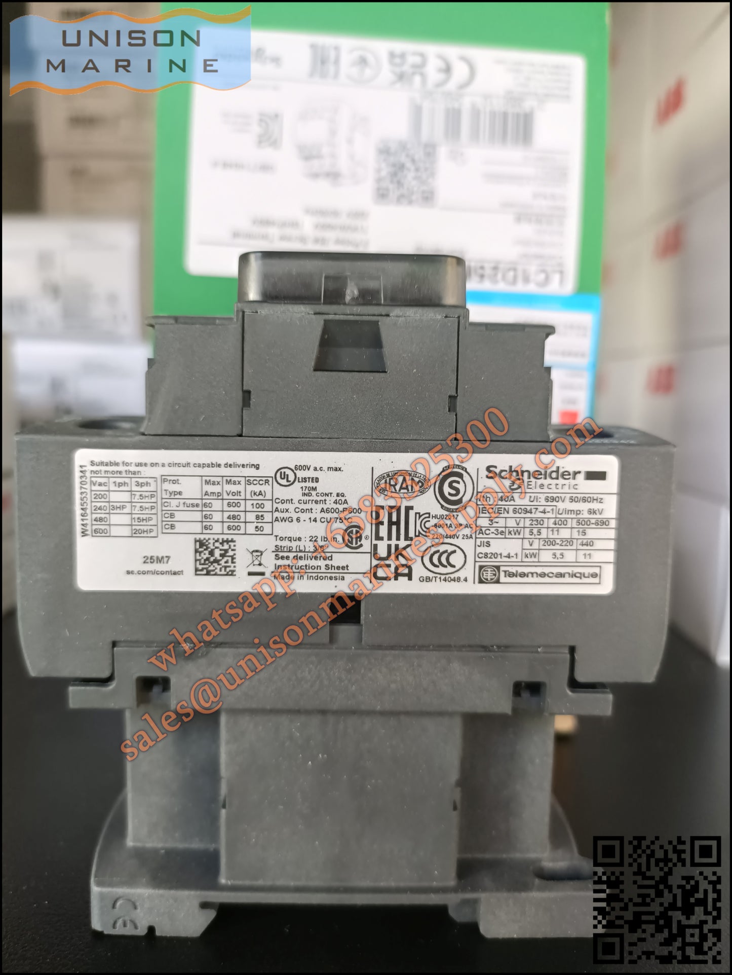 Schneider TeSys Deca Contactors : LC1D25M7
