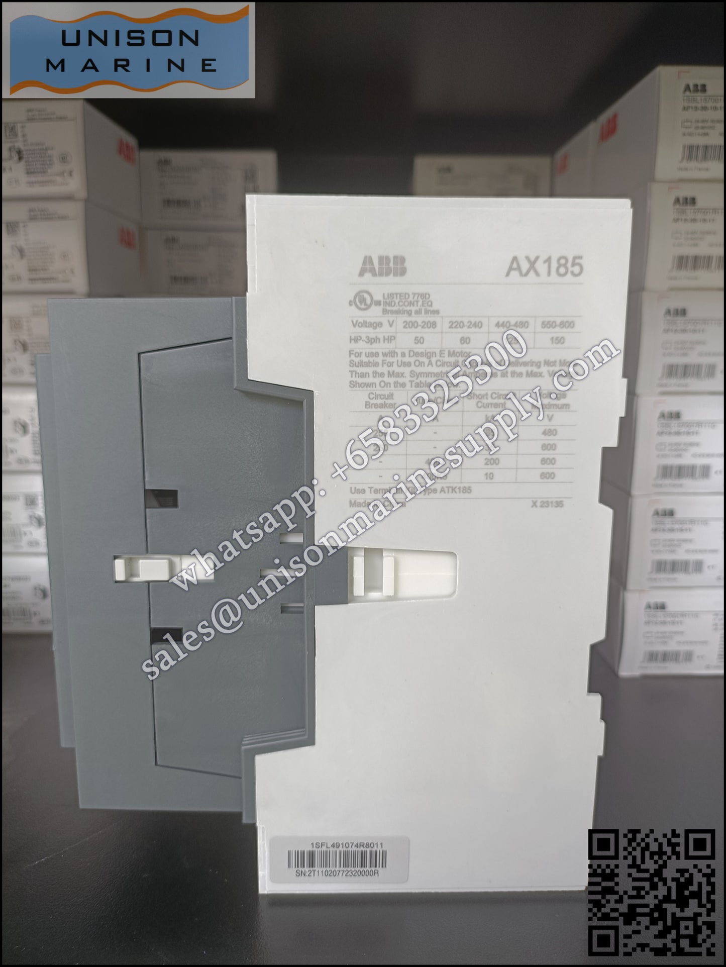 ABB Magnetic Contactors AX Series : AX185-30-11-80*220-230V50Hz/230-240V60Hz,1SFL491074R8011
