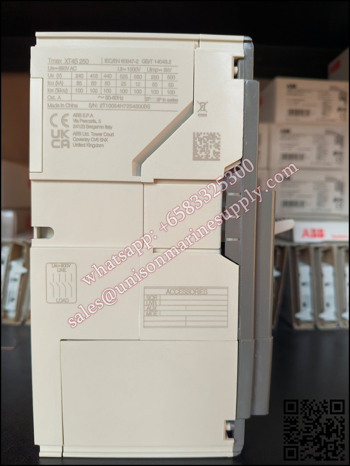 ABB SACE Tmax XT Circuit Breakers: XT4S 250 Ekip Dip LS/I R250 FF 3P