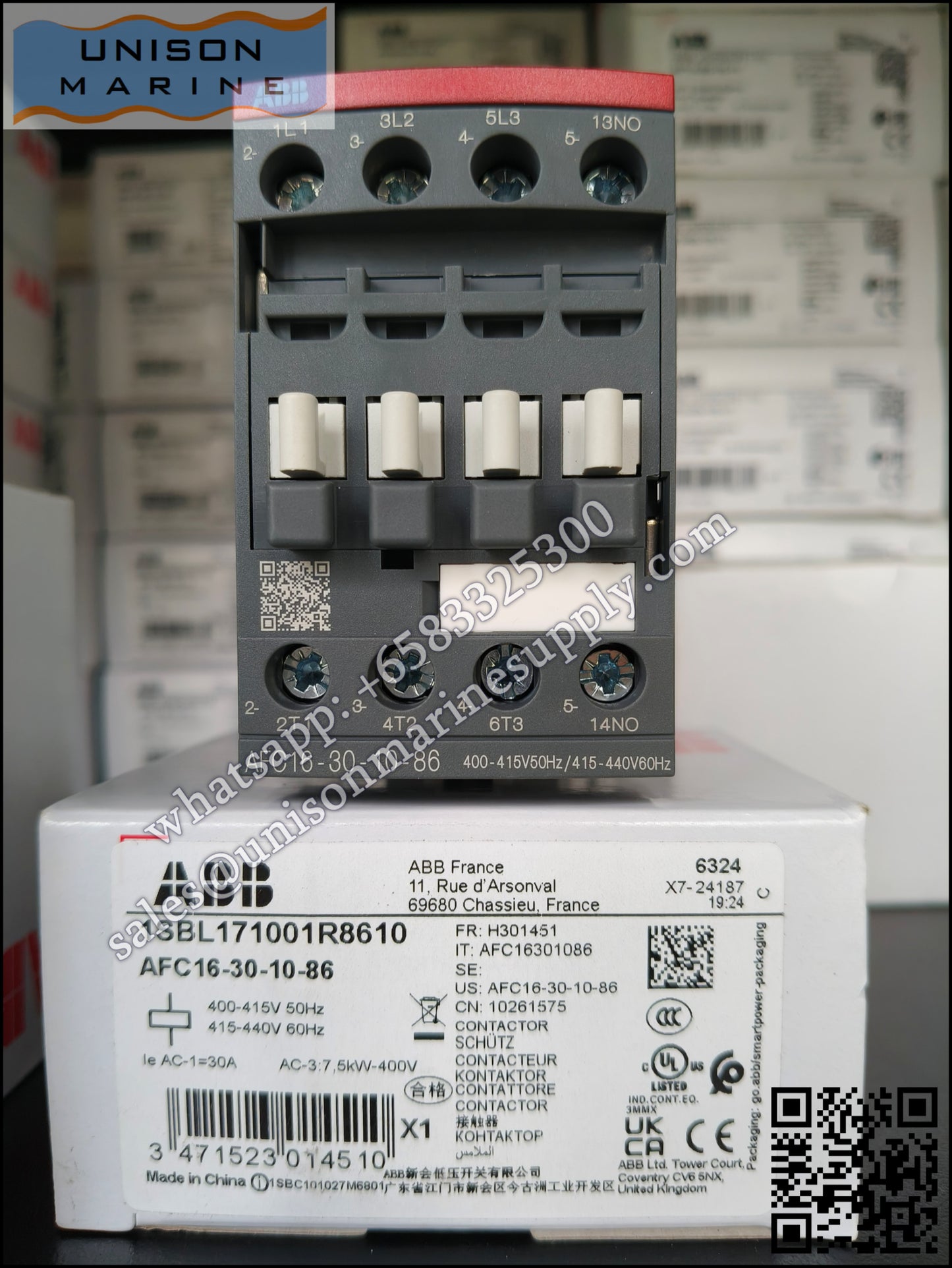 ABB Magnetic Contactors AF Series : AFC16-30-10-86*400-415V50Hz/415-440V60Hz,1SBL171001R8610