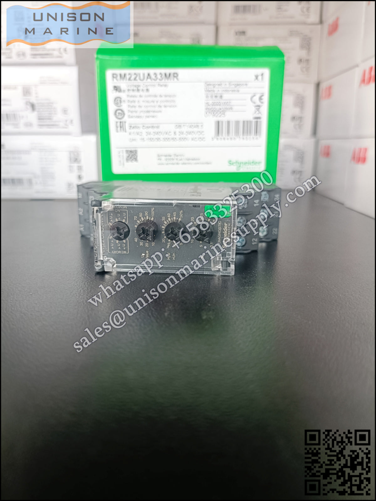 Schneider Harmony Control Relays: RM22UA33MR, undervoltage detection, 8A, 2 CO, 15-500V AC DC, 24-240VAC/DC