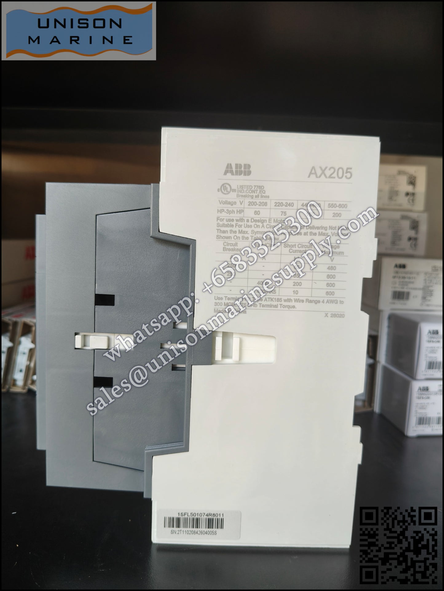 ABB Magnetic Contactors AX Series : AX205-30-11-80*220-230V50Hz/230-240V60Hz