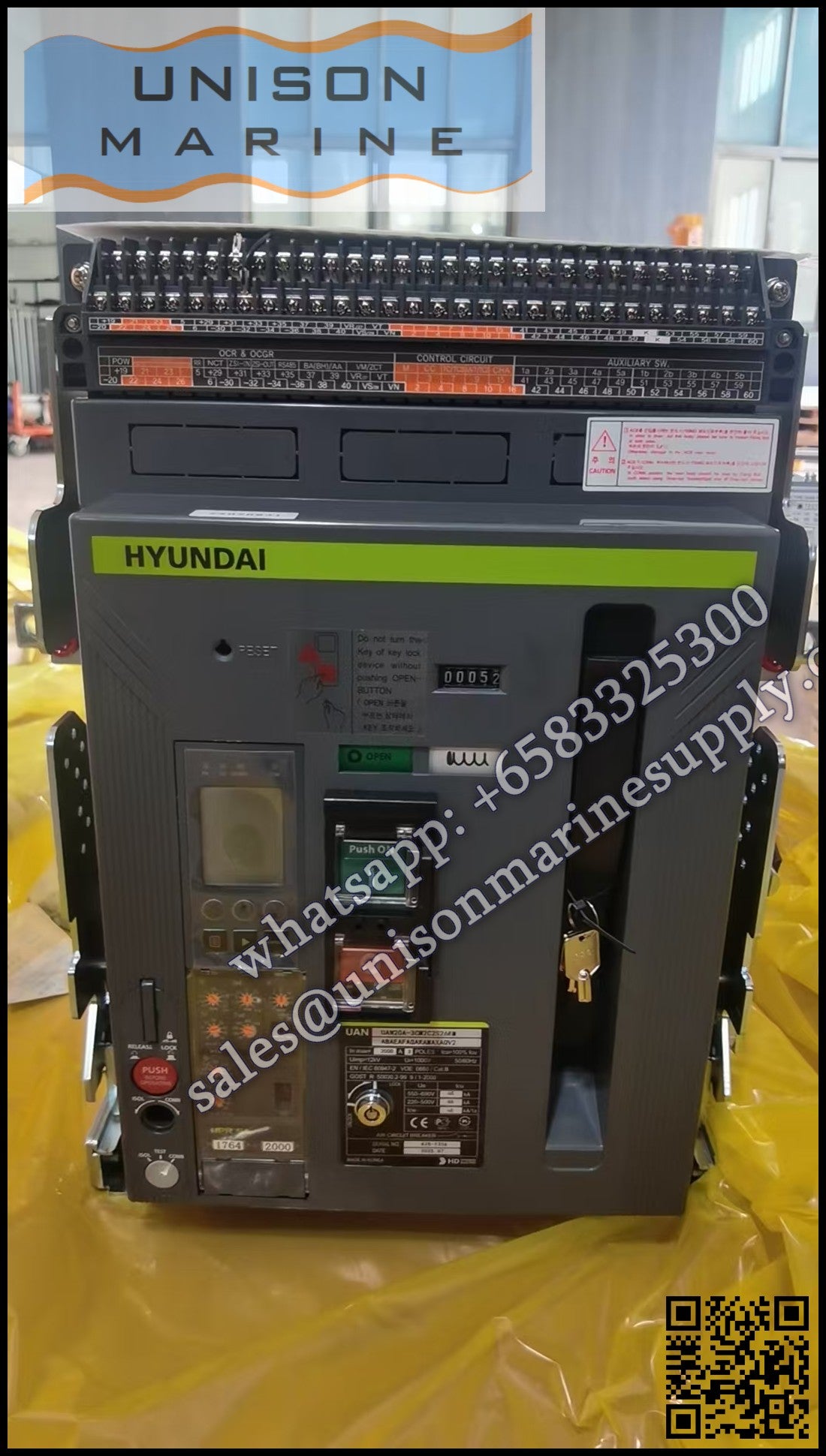 Hyundai Marine Air Circuit Breakers(ACB) ：UAN20 3P Draw-out Type
