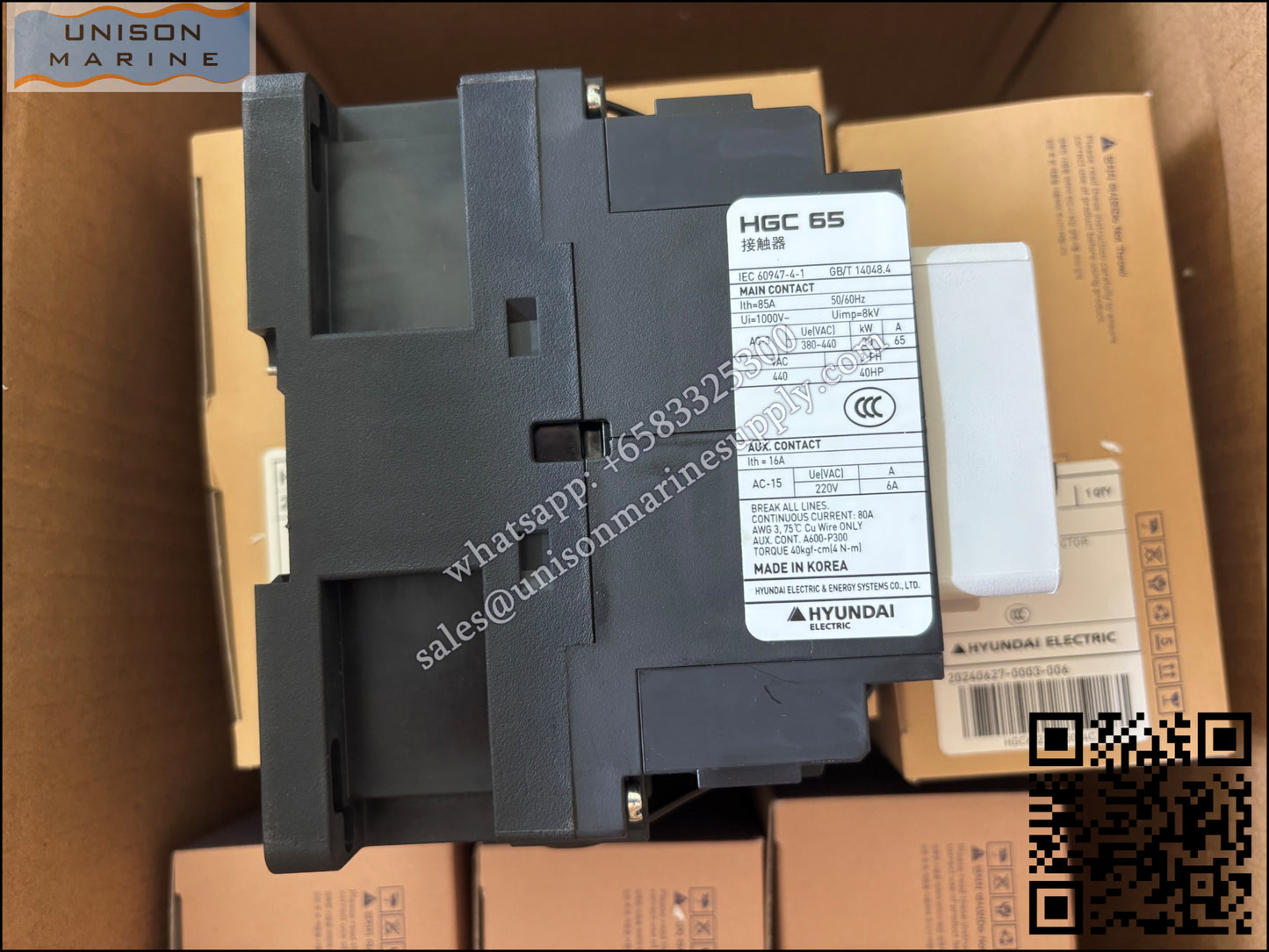 Hyundai Marine Magnetic Contactors HGC65 21NS, D024C