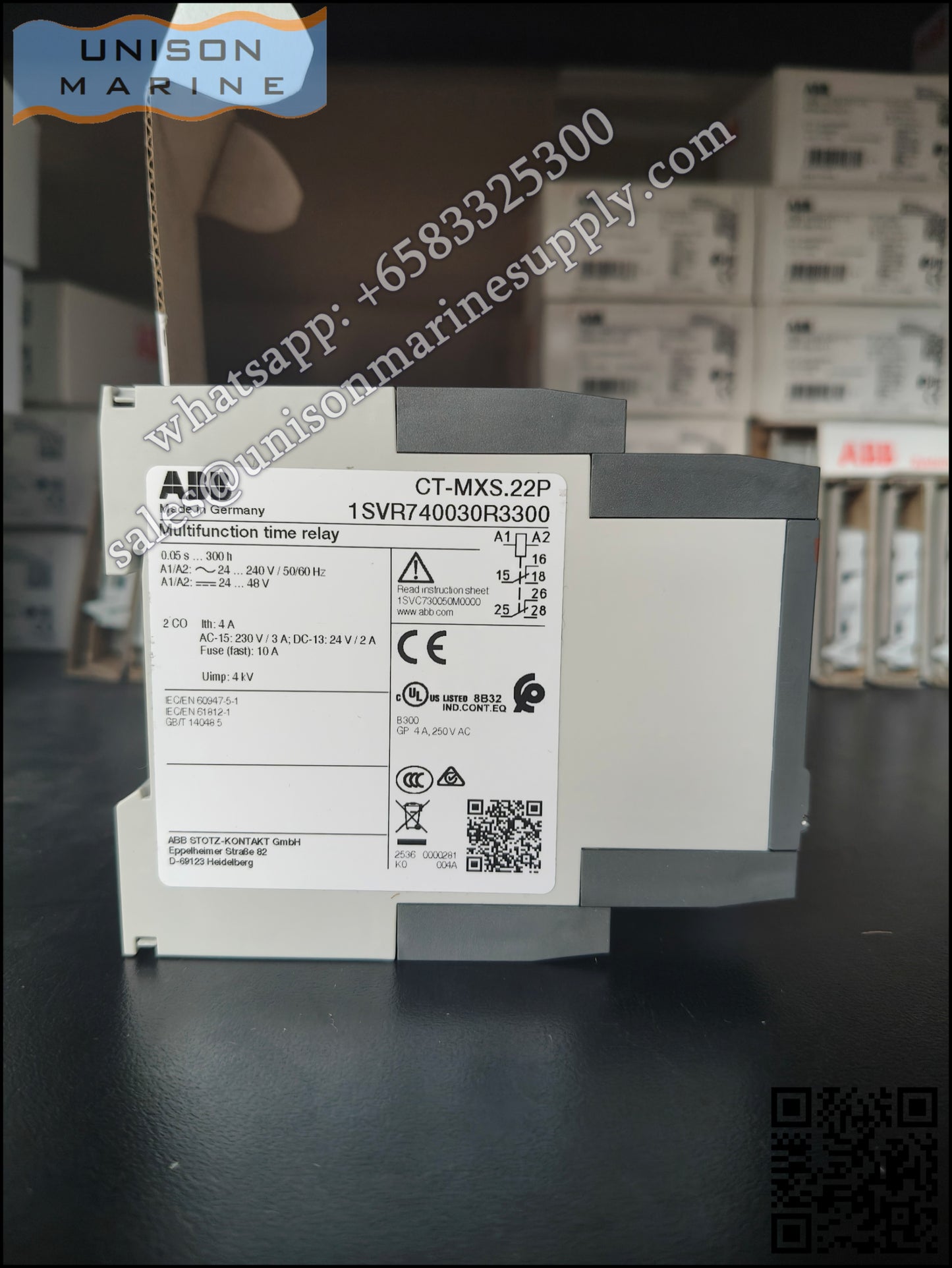 ABB Marine MultifunctionTime Relay CT-MXS.22P 2c/o 0.05s-300h