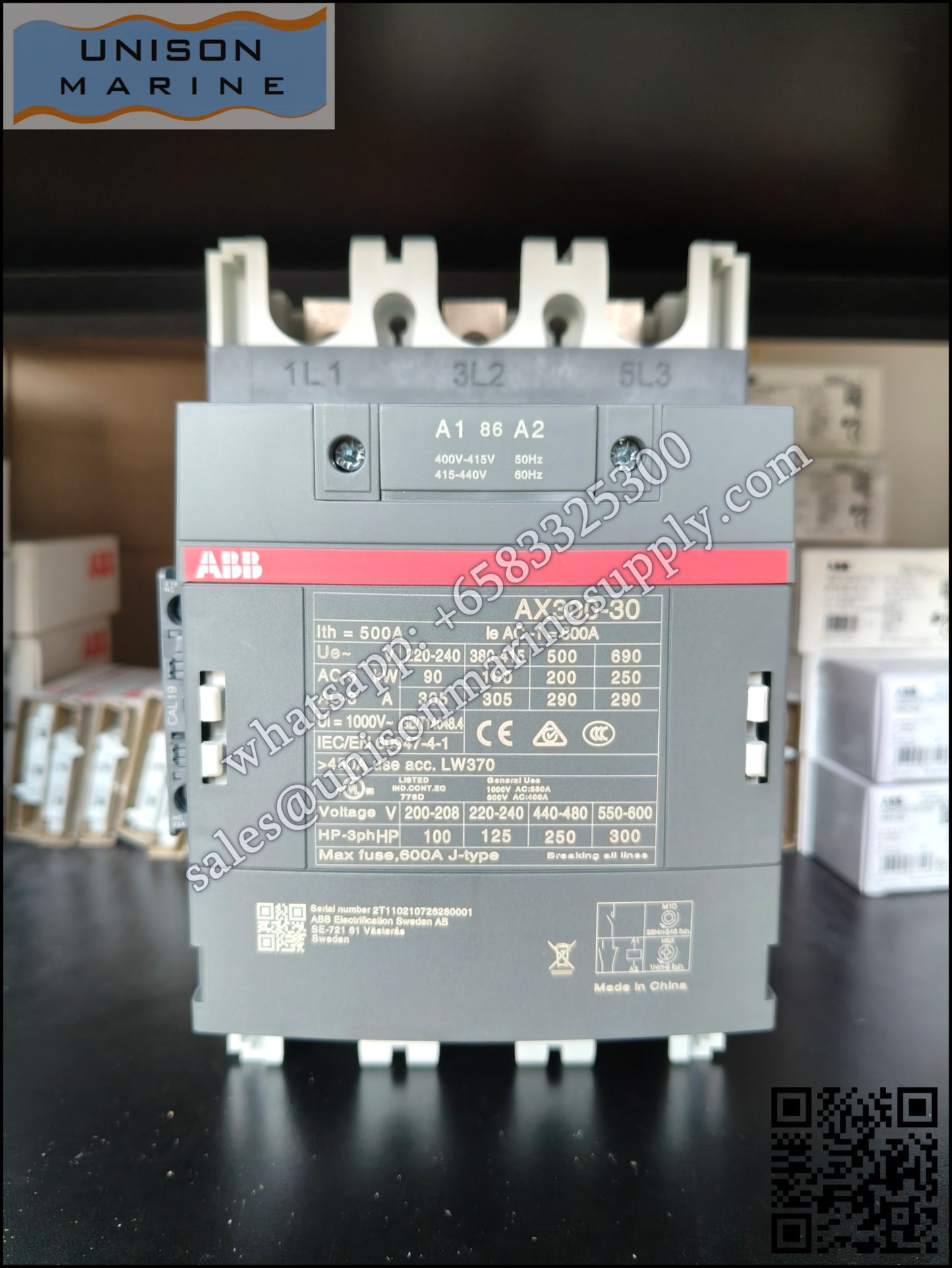 ABB Magnetic Contactors AX Series : AX300-30-11-86*400-415V50Hz/415-440V60Hz