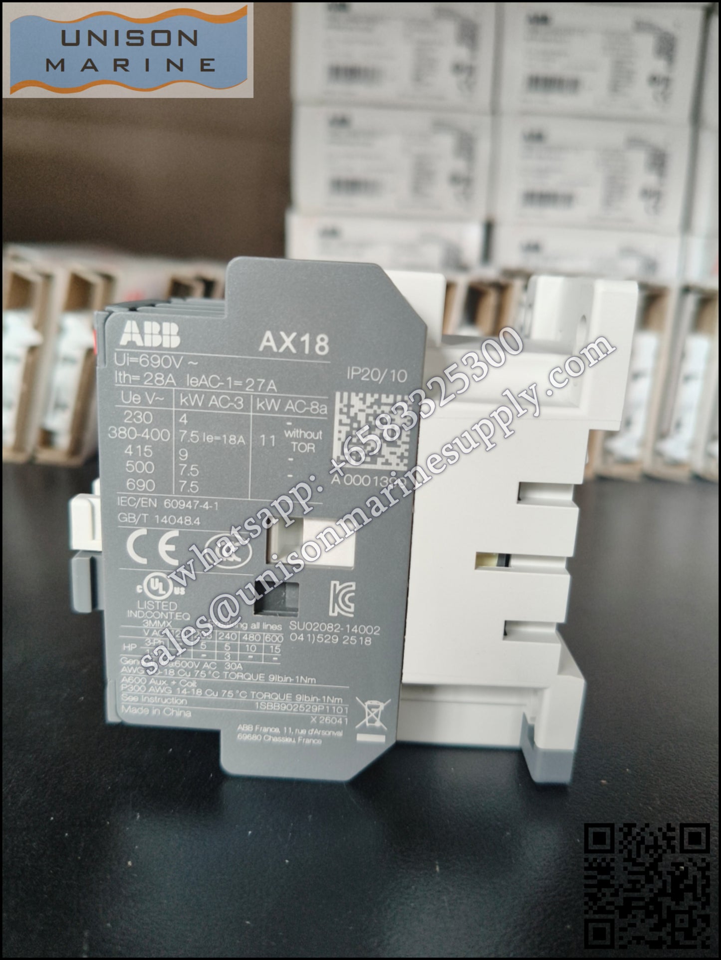 ABB Magnetic Contactors AX Series :  AX18-30-10-84 110V50Hz/110-120V60Hz,1SBL921074R8410