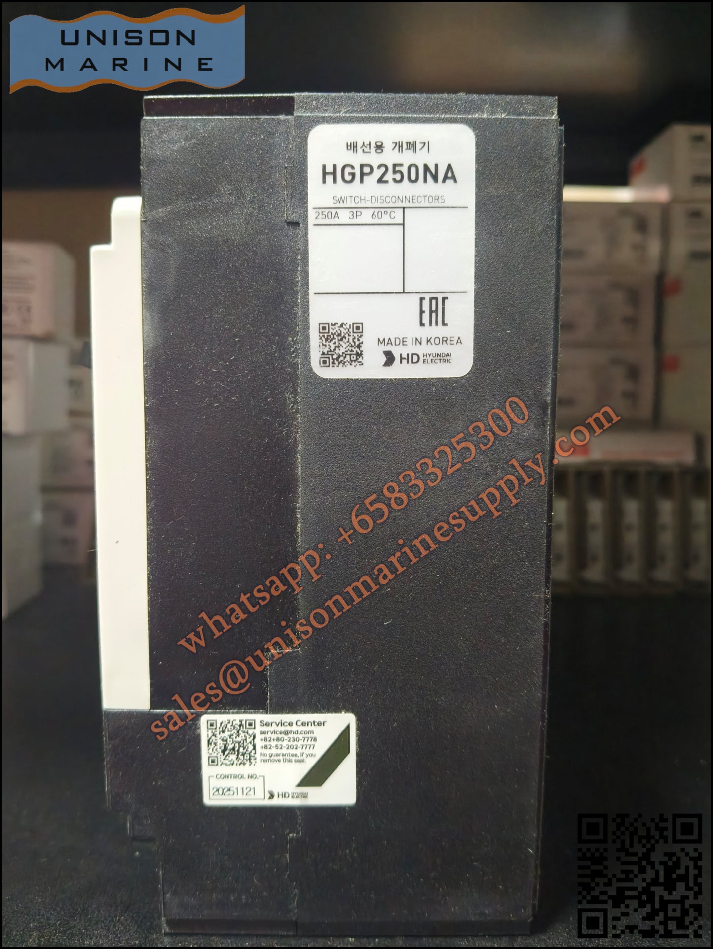 Hyundai Marine Circuit Breaker (MCCB) - HGP250NA 3P Fixed / Plug-in Type