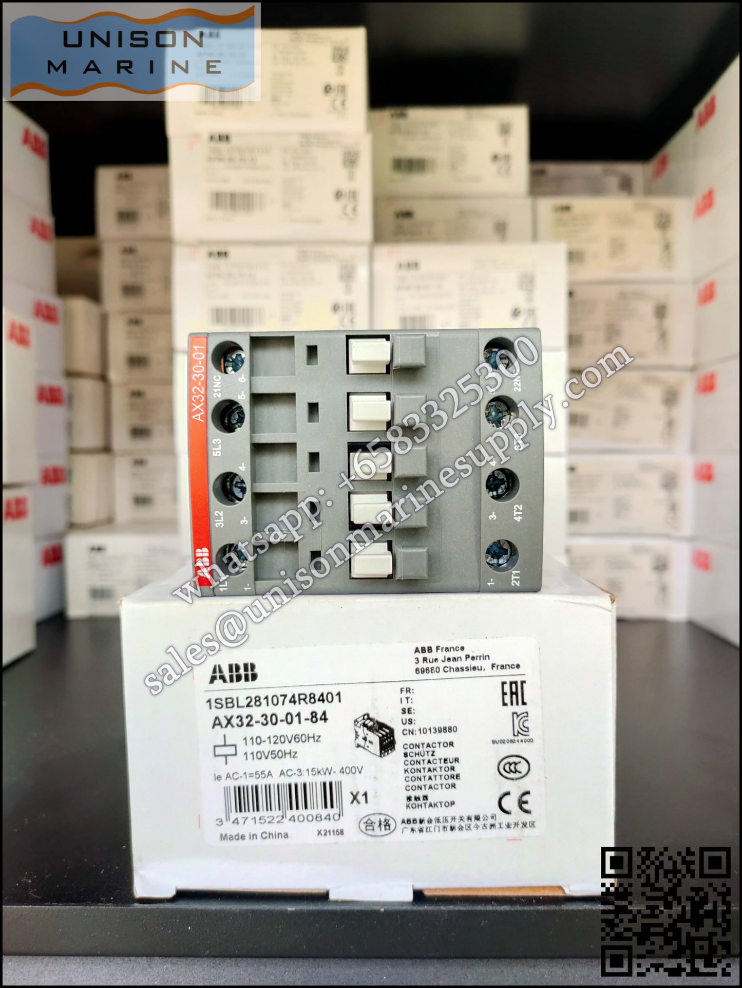 ABB Magnetic Contactors AX Series :  AX32-30-01-84 110V50Hz/110-120V60Hz,1SBL281074R8401