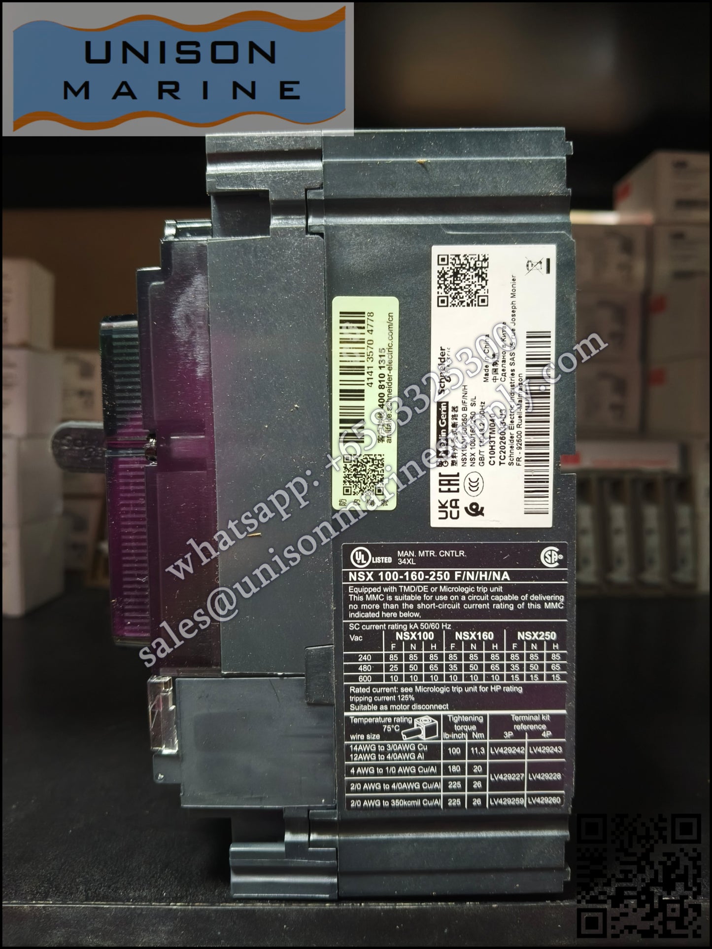Schneider Electric circuit breaker：NSX100H 70kA AC 3P3D 40A TMD；C10H3TM040
