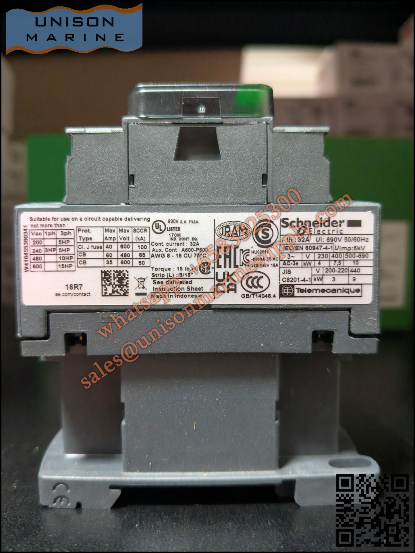 Schneider TeSys Deca Contactors : LC1D18R7