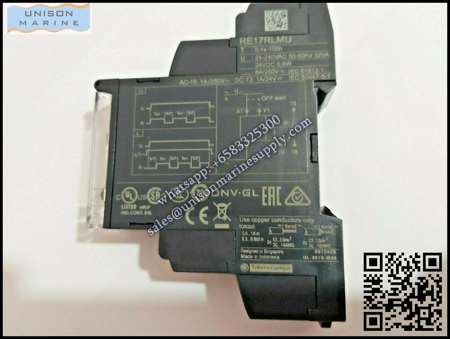 Schneider Harmony Timer Relays: RE17RLMU,asymmetrical flashing relay / 1 s..100 h - 24..240V