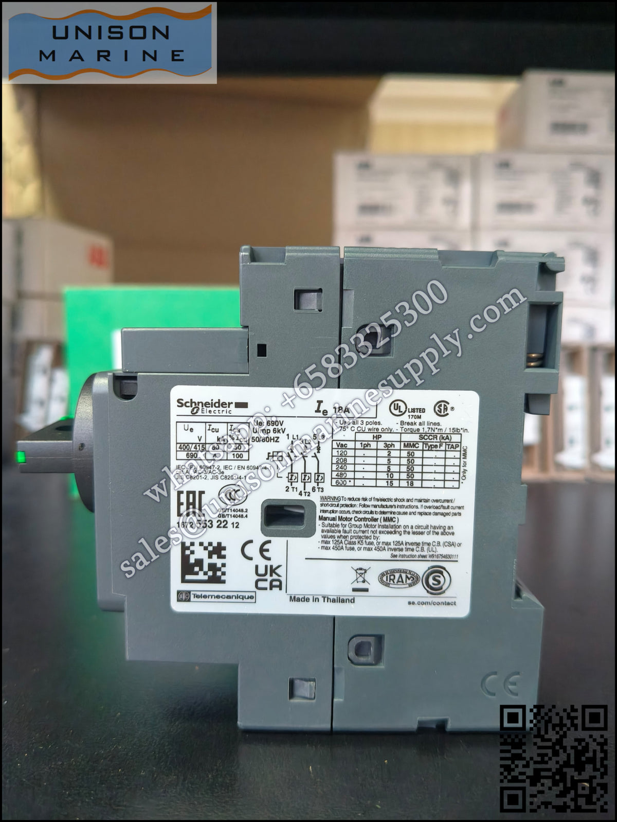 Schneider GV2 Motor circuit breaker: GV2L20, 3P 18A