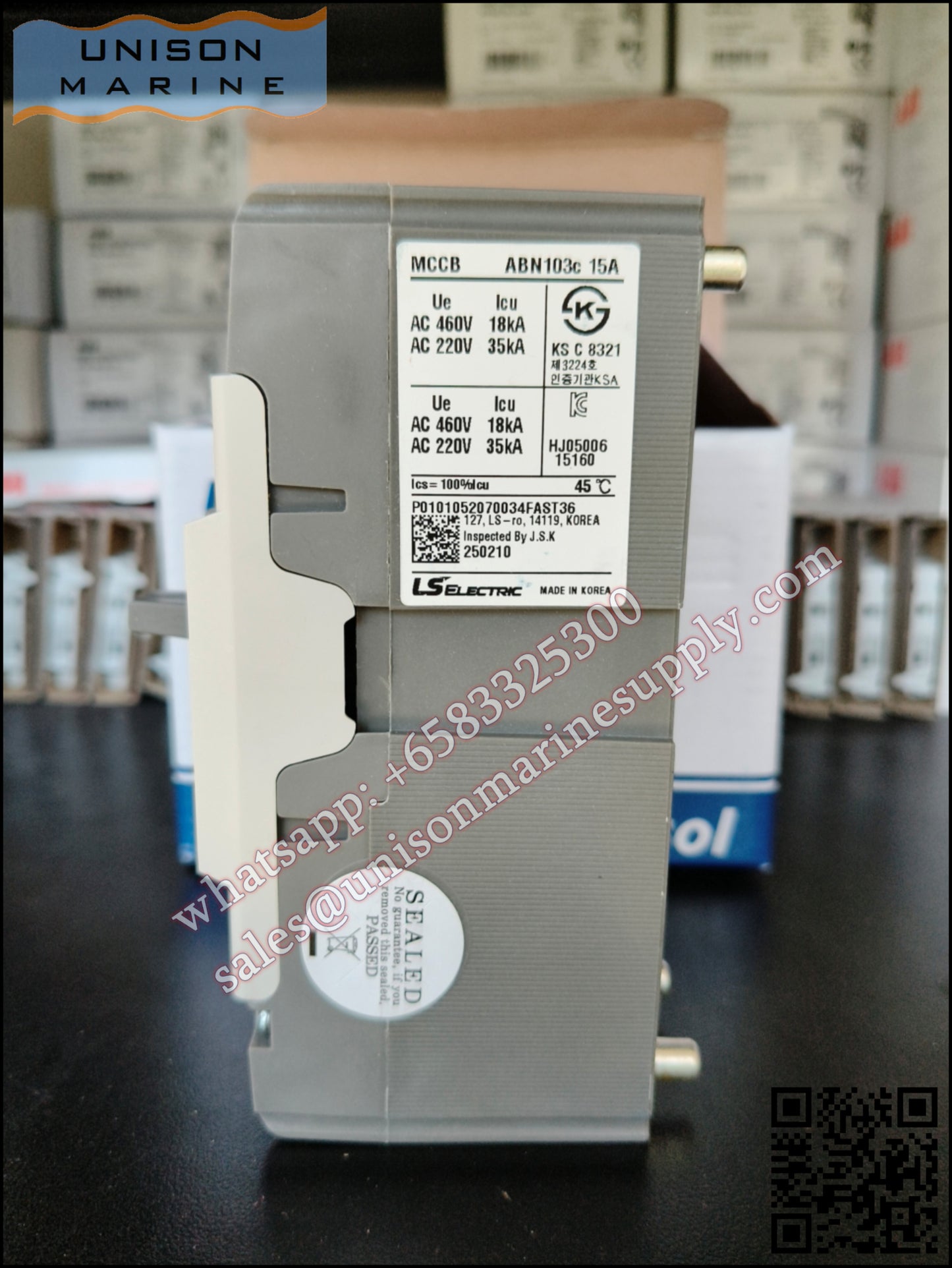 LS Metasol marine circuit breaker- ABN103C 3P 20A Fixed / Plug-in Type