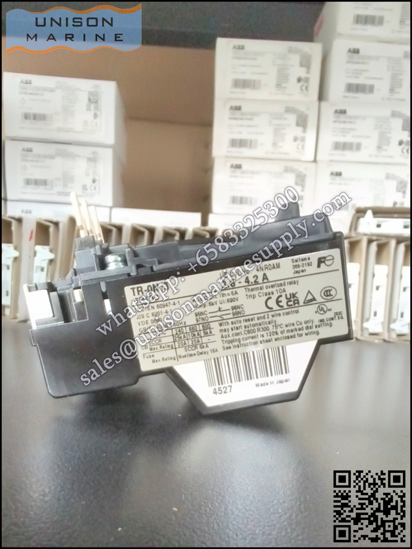 FUJI Thermal Overload Relay: TR-0N/3, Setting 2.8-4.2A