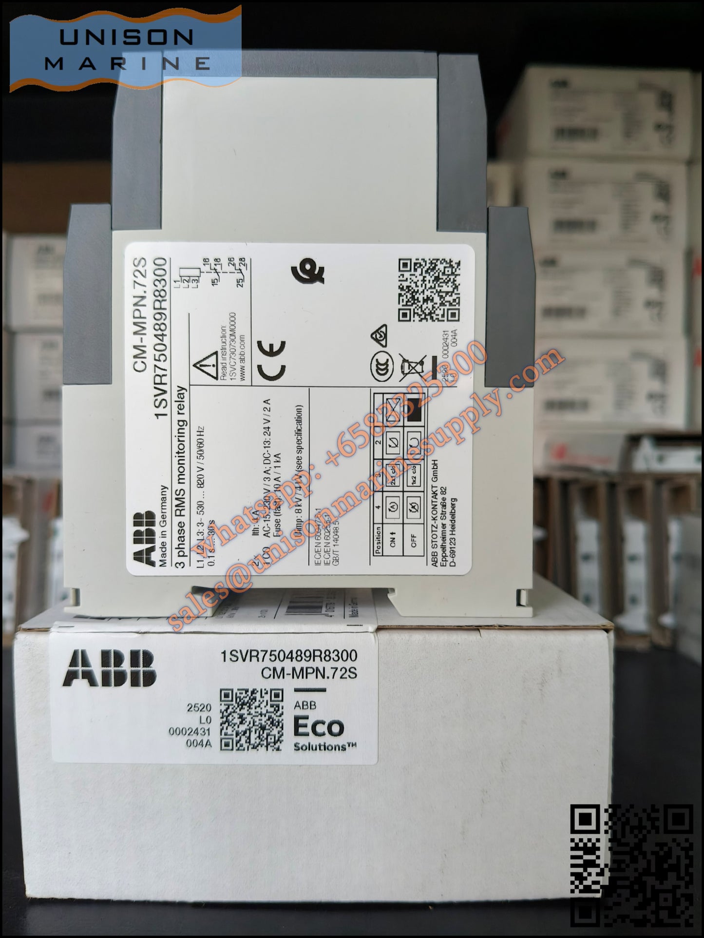 ABB multifunctional three-phase monitoring relays CM-MPN.72S 2c/o, 0,0.1-30s